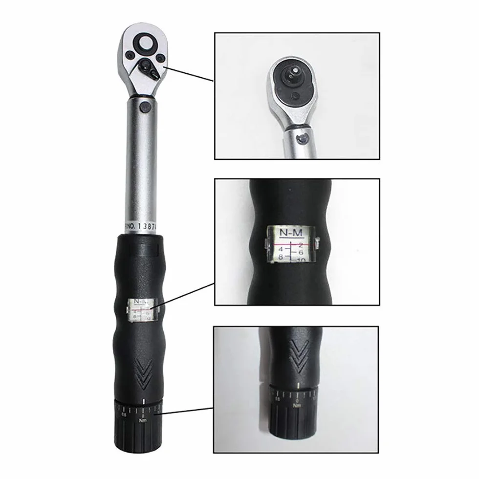 POFET 1/10.2 cm DR 2-14Nm zestaw kluczy dynamometrycznych rowerowych zestaw narzędzi do naprawy roweru grzechotka mechaniczny klucz dynamometryczny klucze ręczne