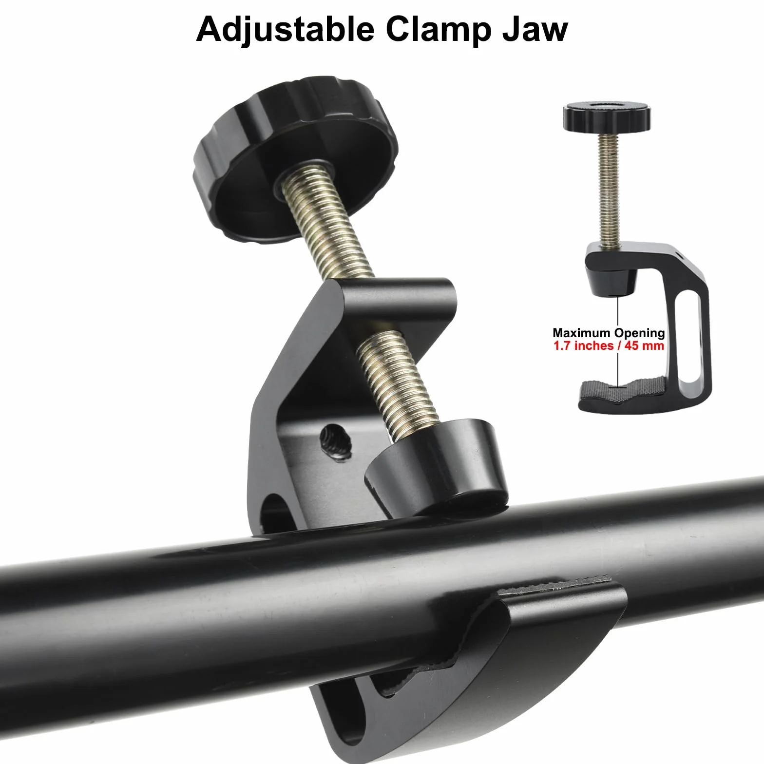 UTEBIT Zacisk C, zaciski ze stali nierdzewnej C z gwintem 1/4" i 3/8", zacisk śrubowy, 0-45 mm, regulowane klamry stołowe, narzędzia zaciskowe do budynków, montażu w domu, obróbki drewna (2 sztuki)