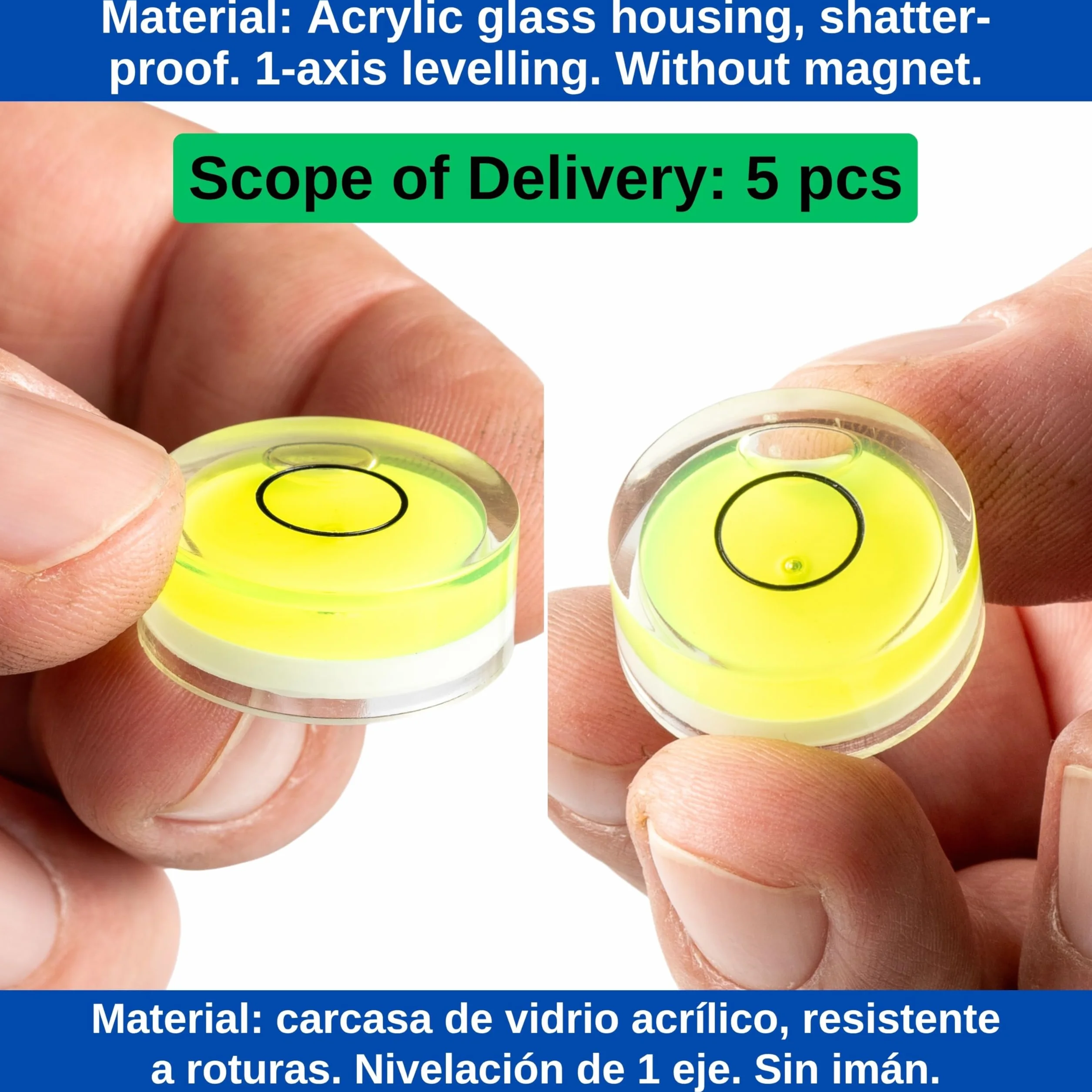 Poziomica z poziomicą, 5 sztuk, okrągła, średnica 12 mm, precyzyjna poziomica z pęcherzykiem powietrza, mini poziomica, mała ważka, puszka do aparatu, na kemping, do przyczepy kempingowej, poziomica Bullseye