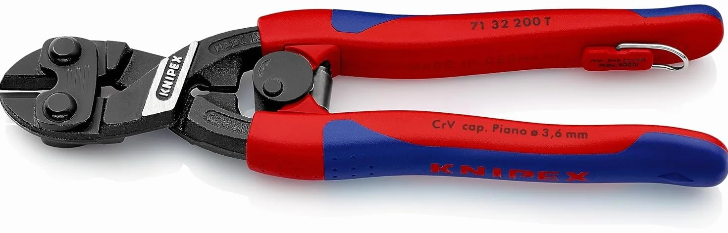 KNIPEX CoBolt Kompaktowe szczypce tnące przegubowe w blister z wąskimi, wielokomponentowymi nasadkami, 71 32 200 T BK