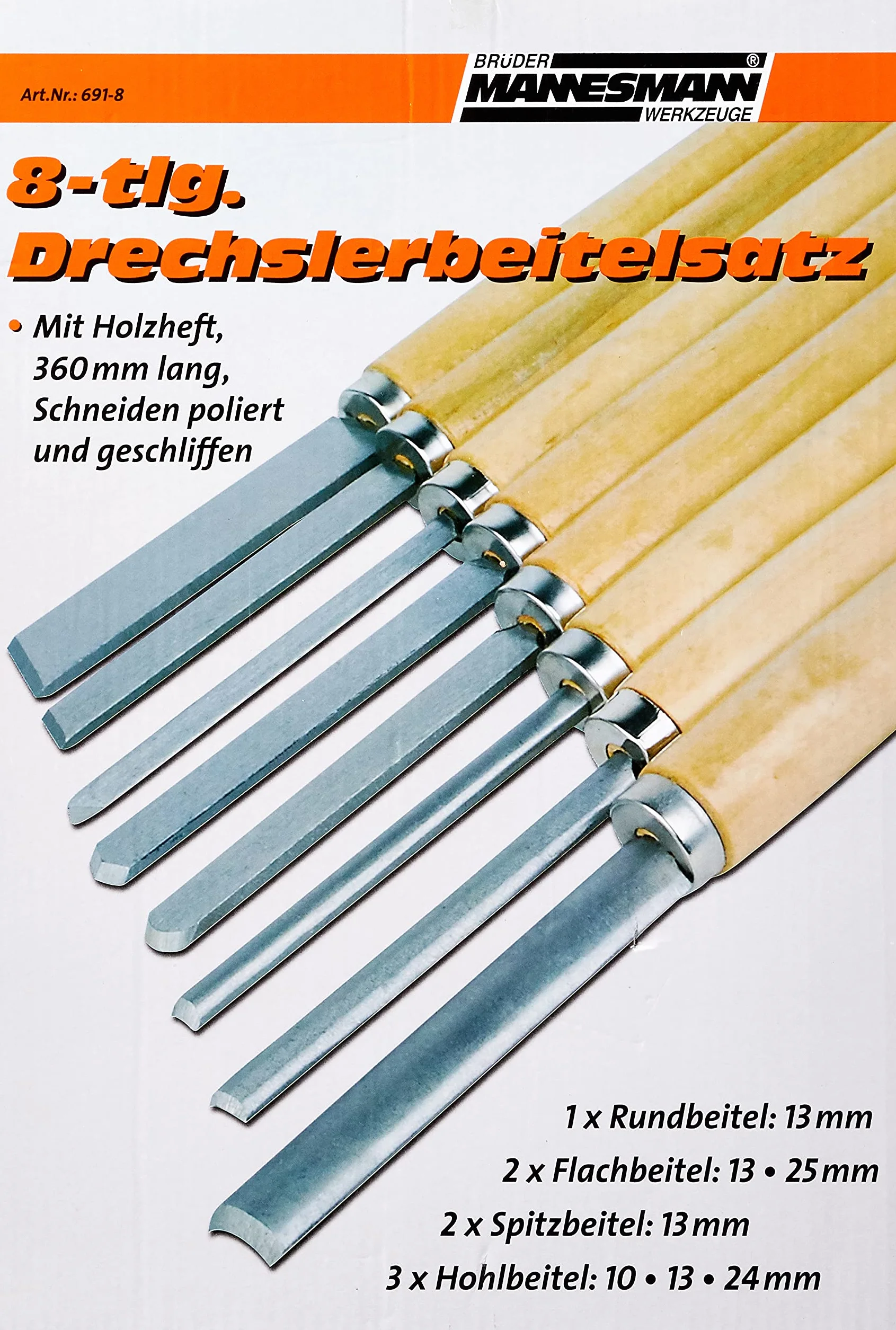 Brueder Mannesmann M 691-8 8-częściowy zestaw dłut tokarskich