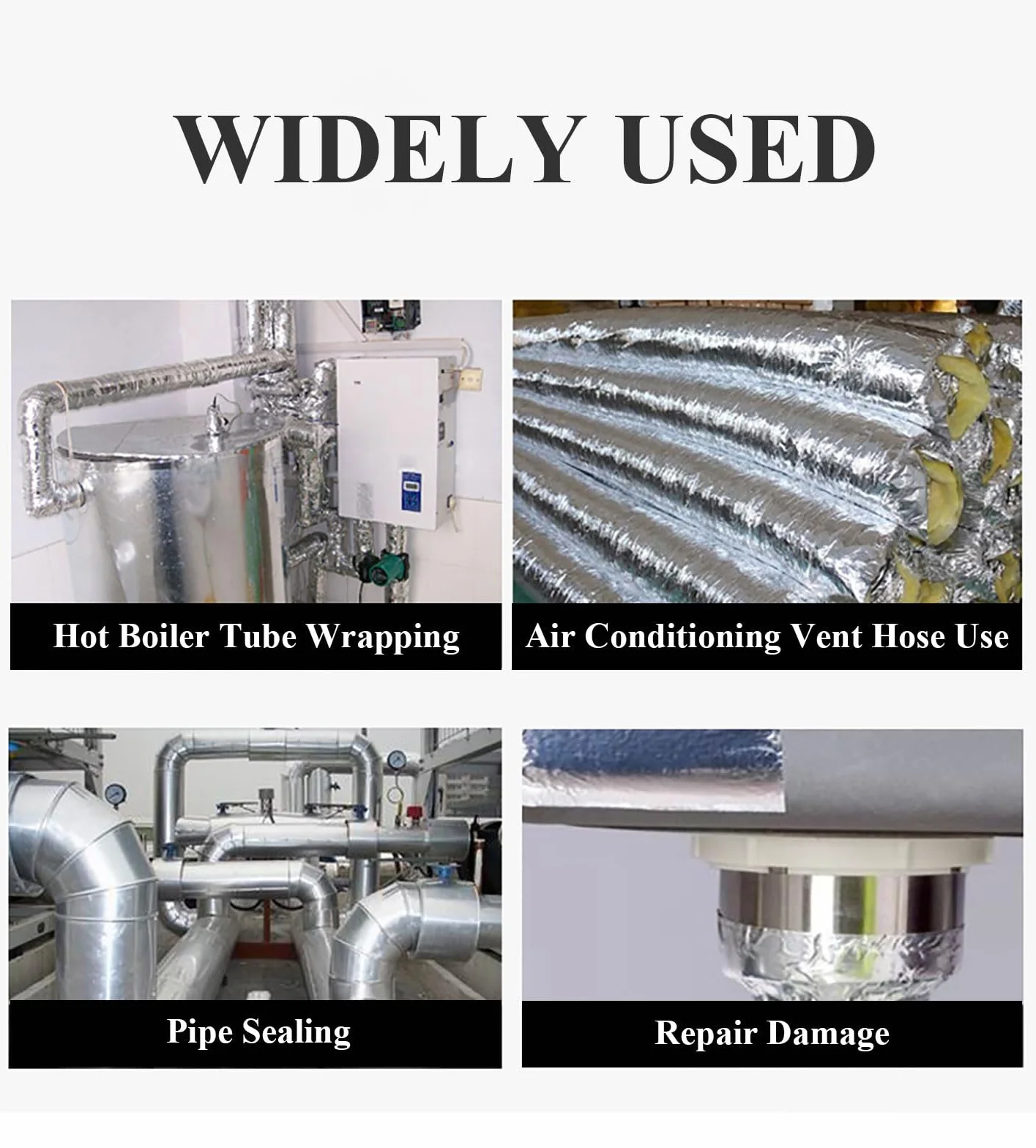 Taśma z Folii Aluminiowej do Kanałów - 1szt | Idealny do systemów HVAC, otworów wentylacyjnych suszarek i izolacji termicznej(60cmx20mx0.14Mm)