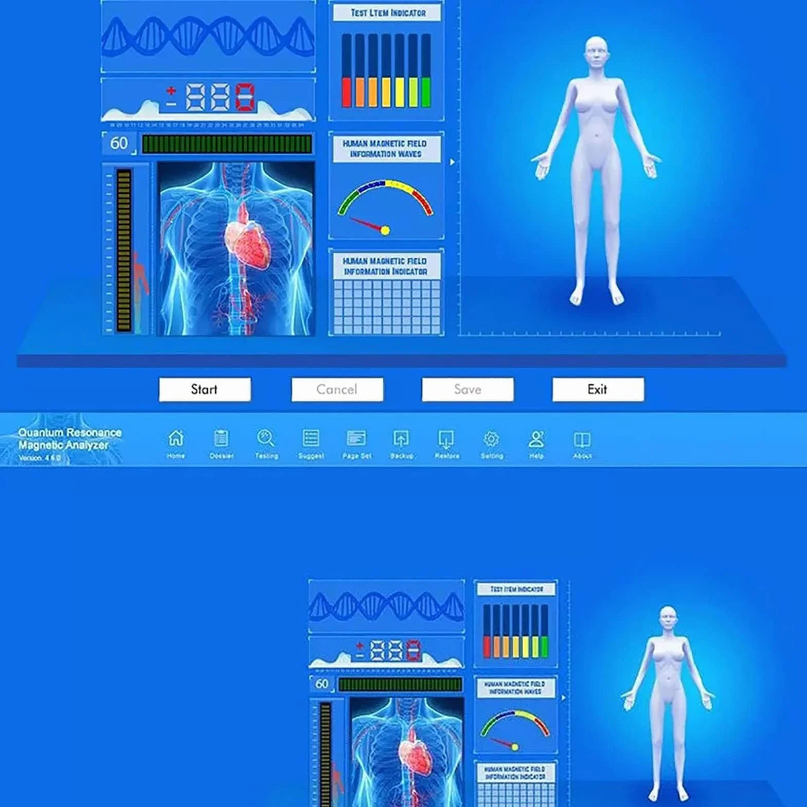 Biorezonans Machine, Quantum Magnetic Resonance Analyzer Quantum Health Analyzer z 61 raportami, Zestaw do sprawdzania analizatora ciała