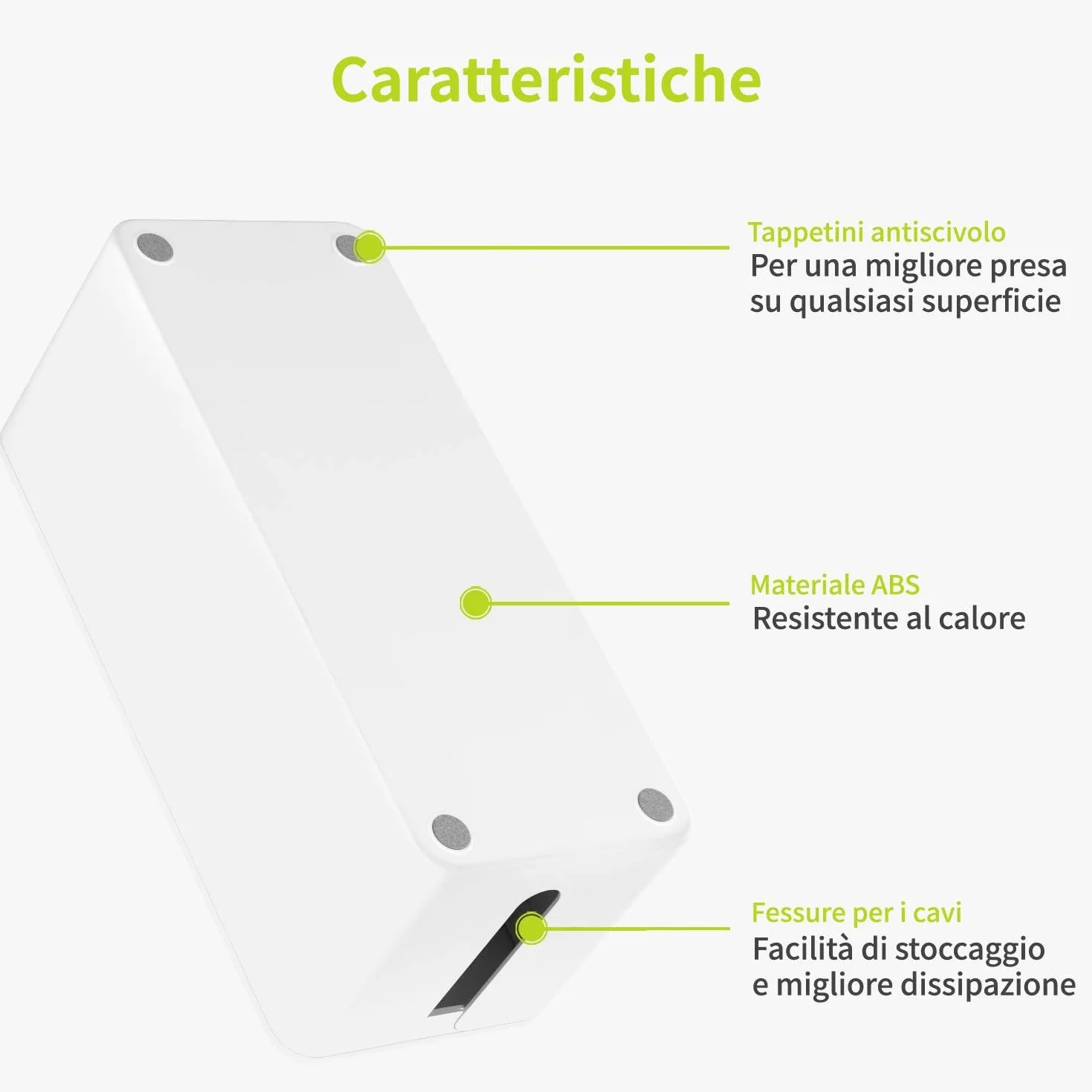 ACROPAQ Pudełko na kable - łatwo ukrywa kable i gniazda, średnie (32 x 13,2 x 12,7 cm), wodoodporne, antypoślizgowe - Organizacja kabli bez plątaniny - Biace/Medium