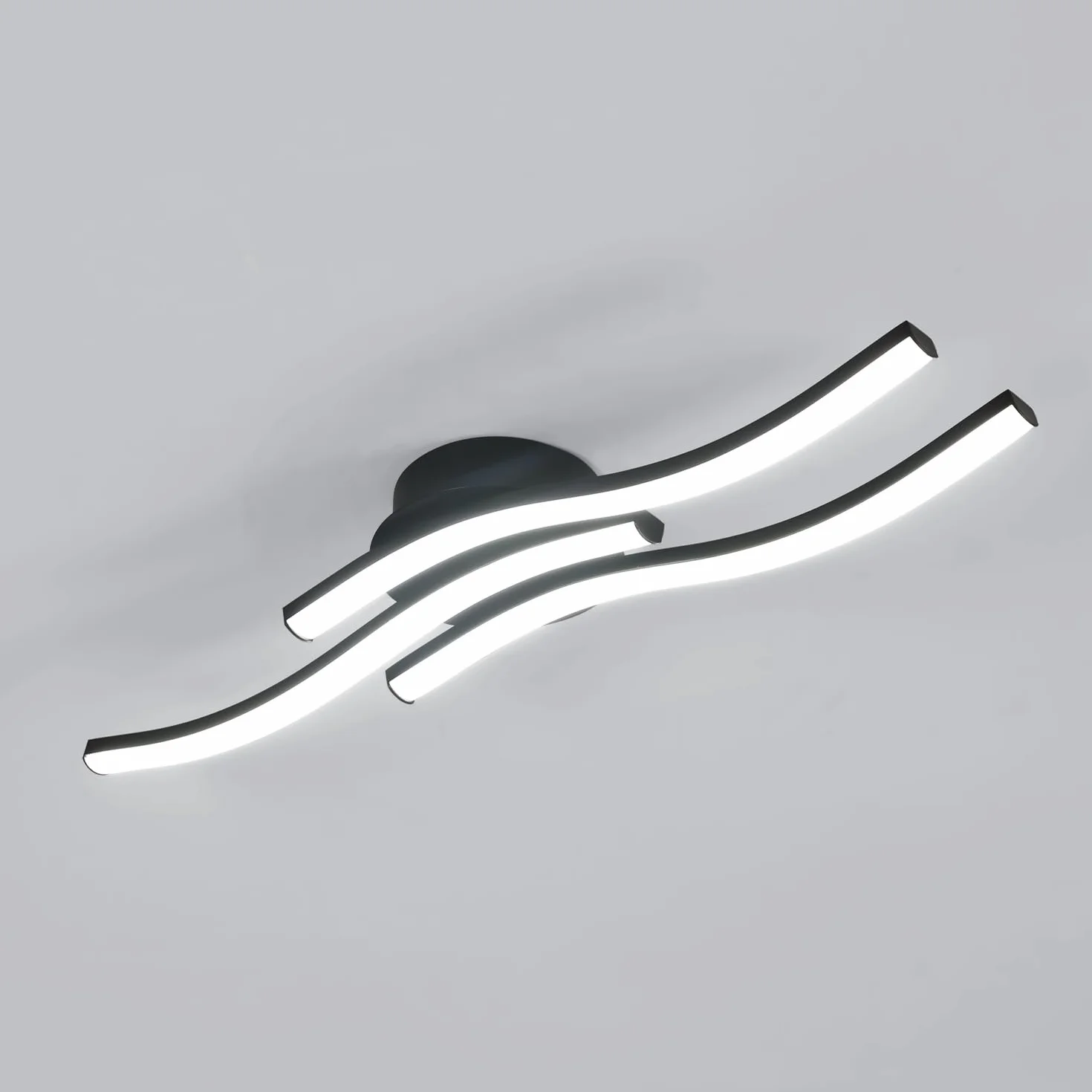 Comely Plafon LED 20W 2050LM 6500K Zimna Biel Czarny Nowoczesna Lampa Sufitowa