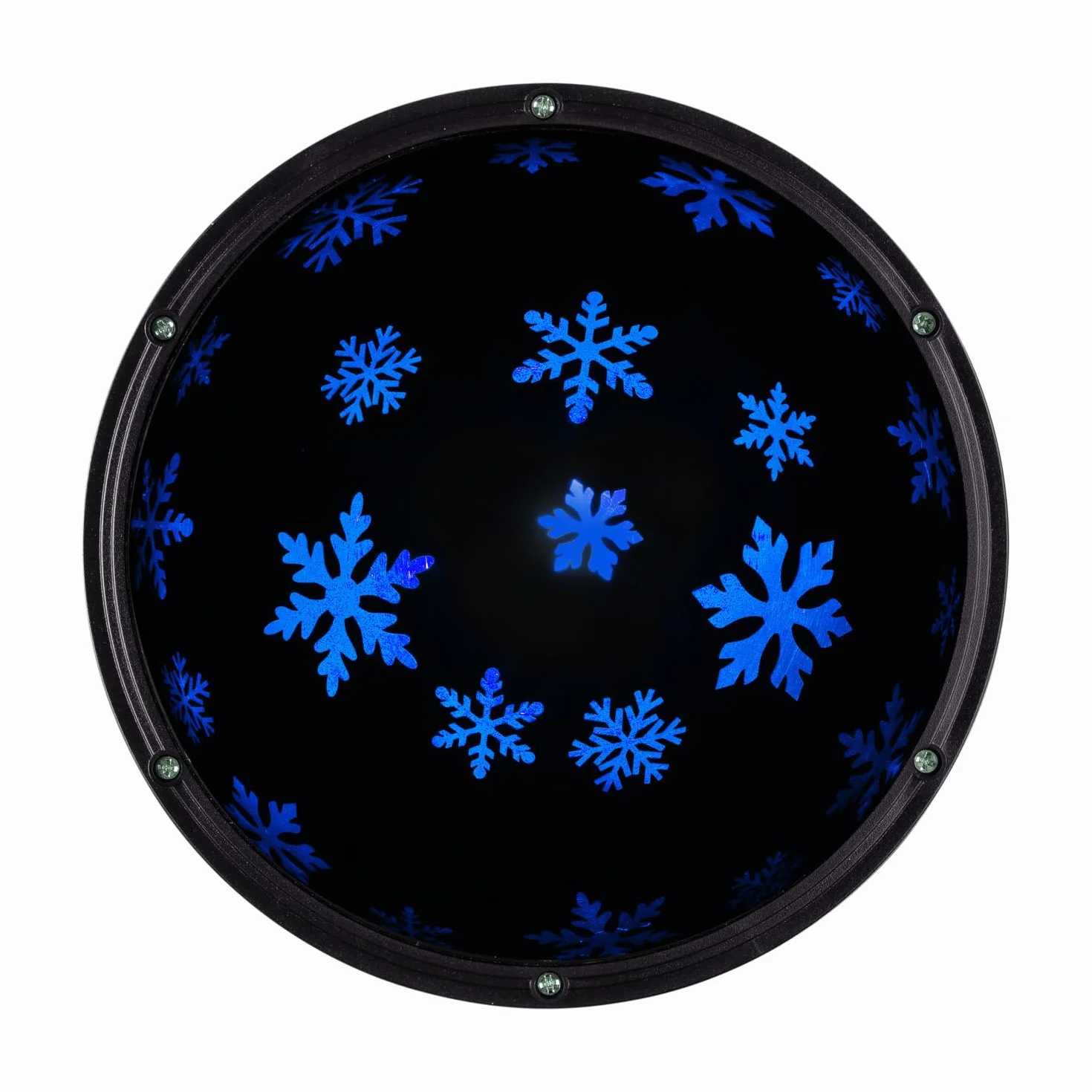 Idena 50146 - Projektor LED płatki śniegu, świeci w kolorach czerwonym, zielonym i niebieskim, projektor LED gwiaździste niebo z 2 trybami, zasilany bateryjnie, ok. 16,2 x 13 cm