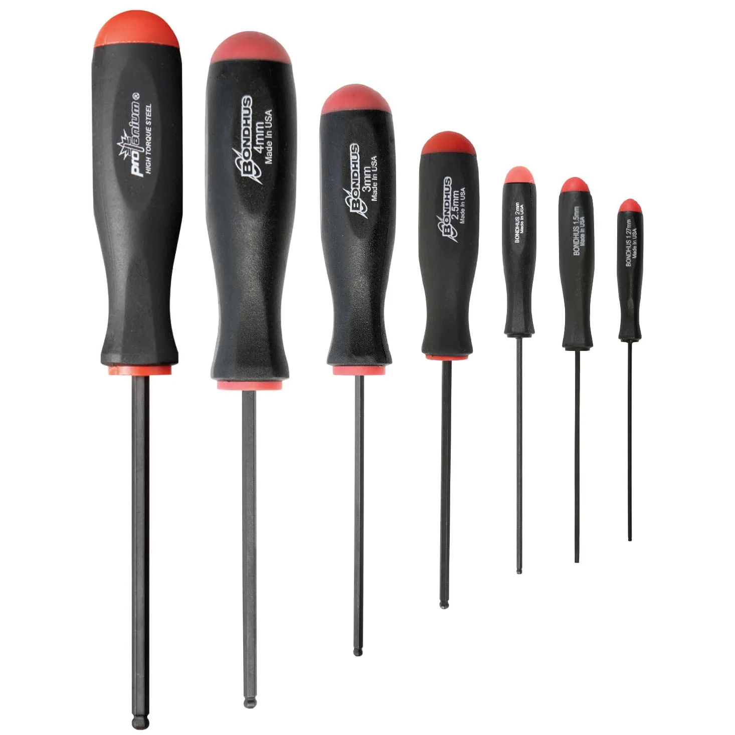 Bondhus - BSX7M 10687 zestaw 7 wkrętaków kulkowych, wykończenie ProGuard, rozmiary 1,27-5 mm