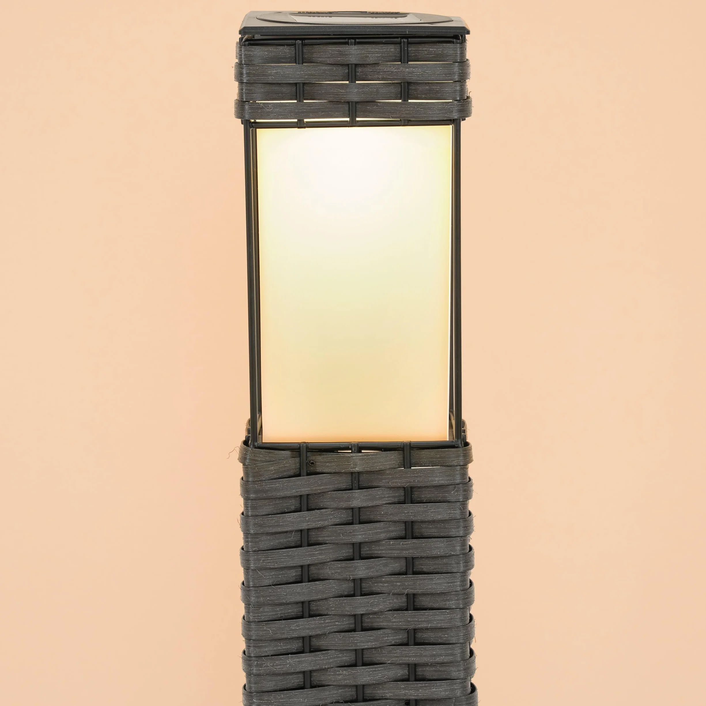 Esotec solarna lampa stojąca rattanowa LED ogrodowa ścieżki