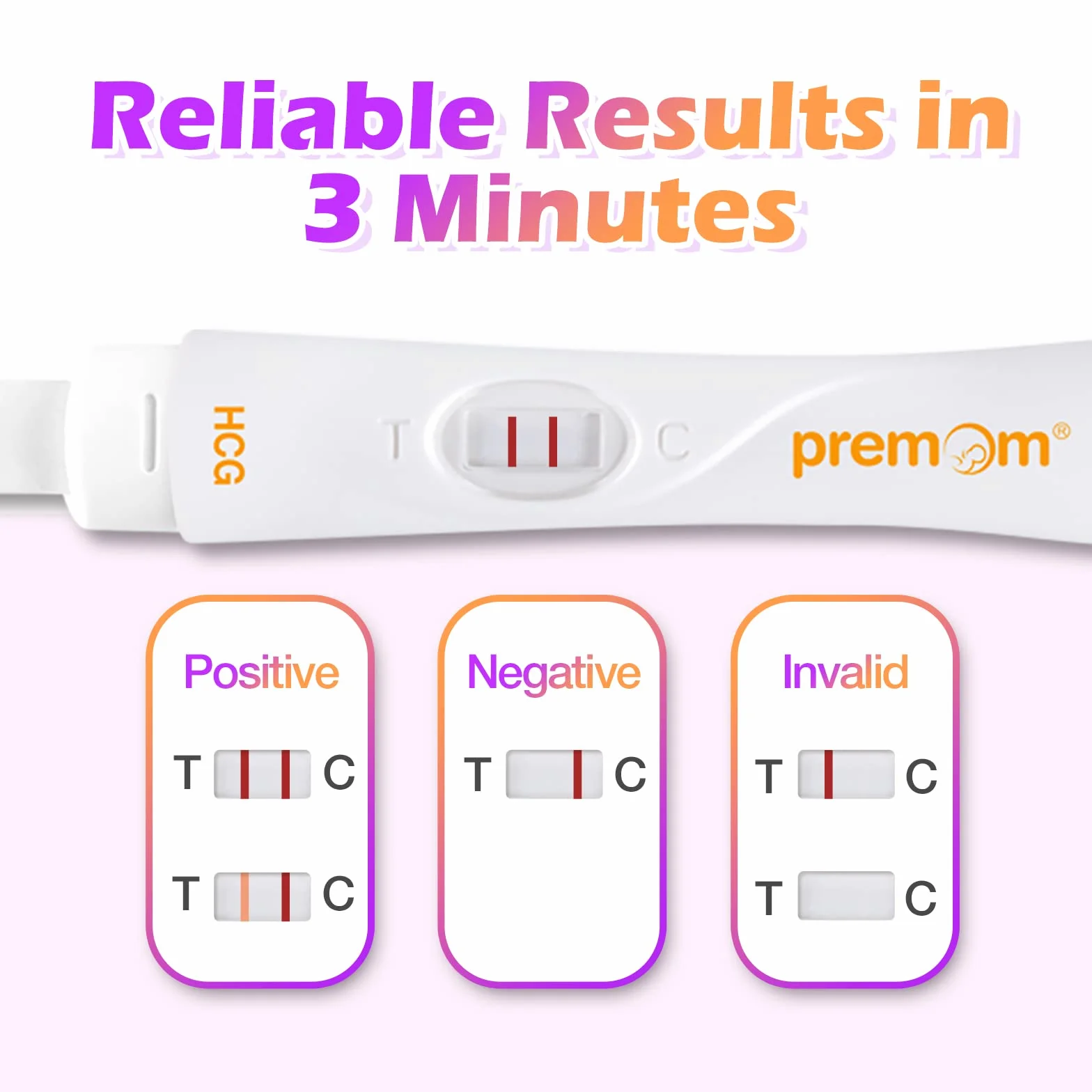 Premom 3 hCG Niezawodny test ciążowy na mocz 10 IU/L Szybki i łatwy z bezpłatną aplikacją