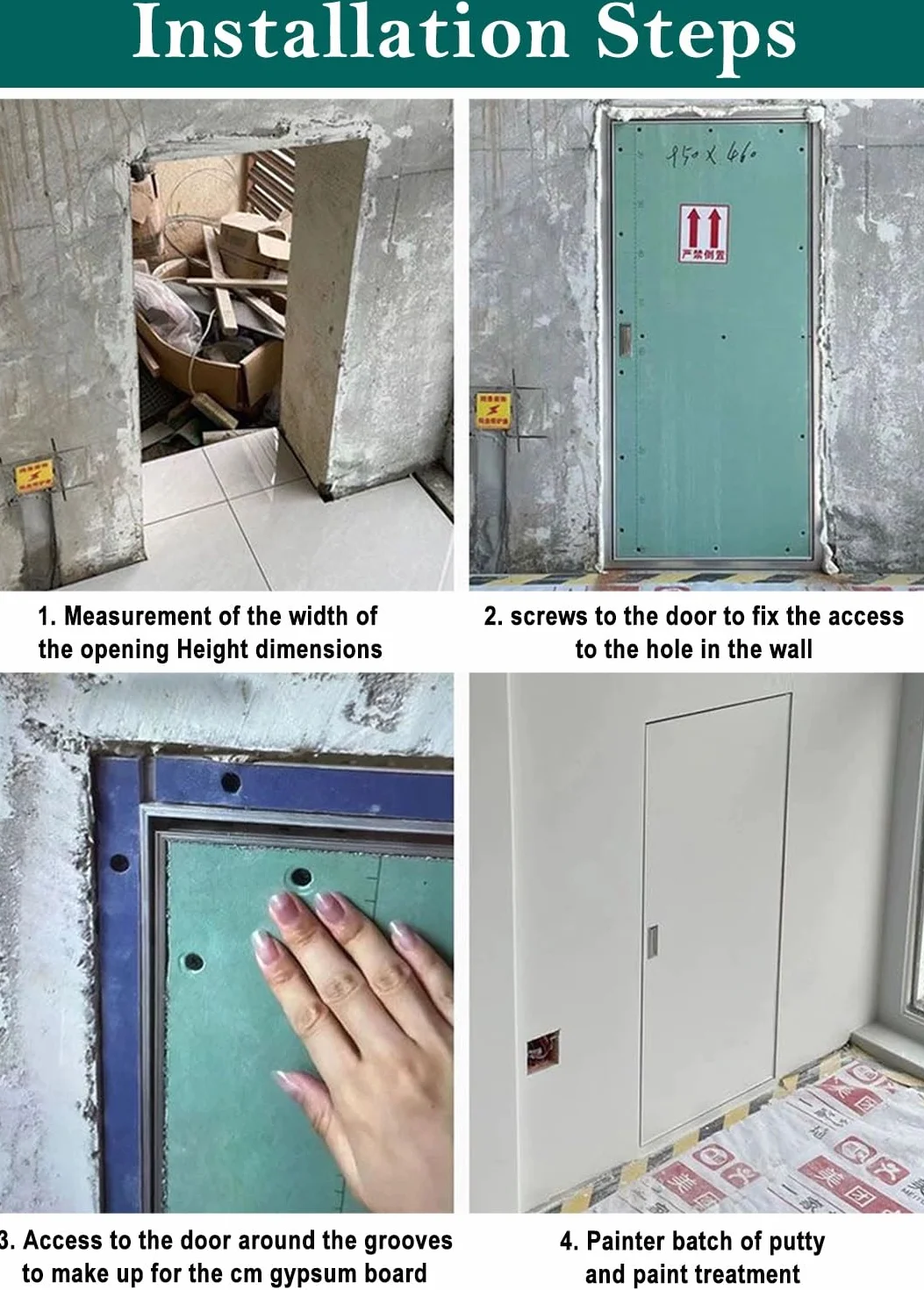 Panel Dostępu Wąska Płyta Gipsowo-kartonowa, Drzwi Rewizyjne do Płyt Gipsowo-kartonowych/Ściany do Instalacji Wodno-kanalizacyjnej, Klapa Rewizyjna 60 80 100 115 120 Cm Wysokości(12x18in/30x45cm)