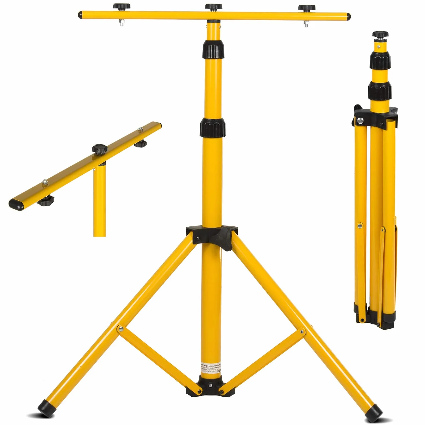 Maclean MCE583 Statyw do naświetlaczy – reflektor budowlany statyw teleskopowy 62-150 cm (stalowy)