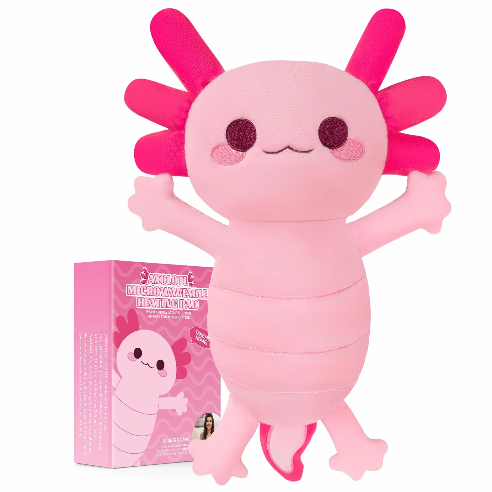 Podkładka grzewcza Axolotl do mikrofalówki na ból miesiączkowy, pleców, ramion, 39,9 cm