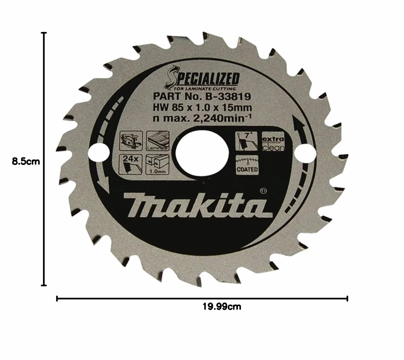 Makita Specialized brzeszczot piły 85 x 15 x 24 Z, B-33819, 85 x 15 mm
