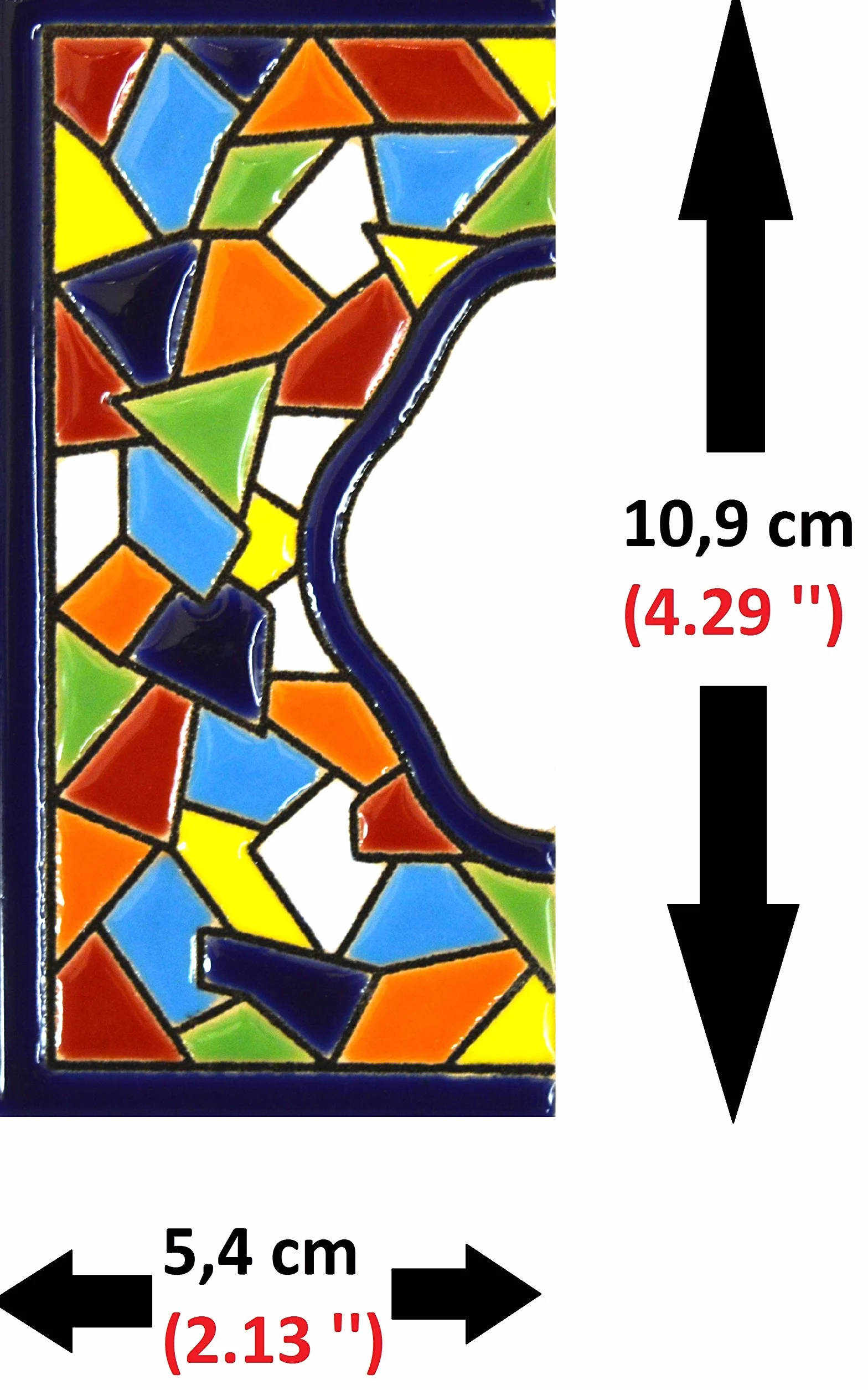 Litery do domów - 10 cm. Ręcznie malowane kafelki z literami do domów na znaki, adresy i nazwiska Numery adresowe do domów. Numery i litery adresowe domu Wzór MOSAICO MEDIANO 10,9 cm x 5,4 cm (KRAWĘDŹ)