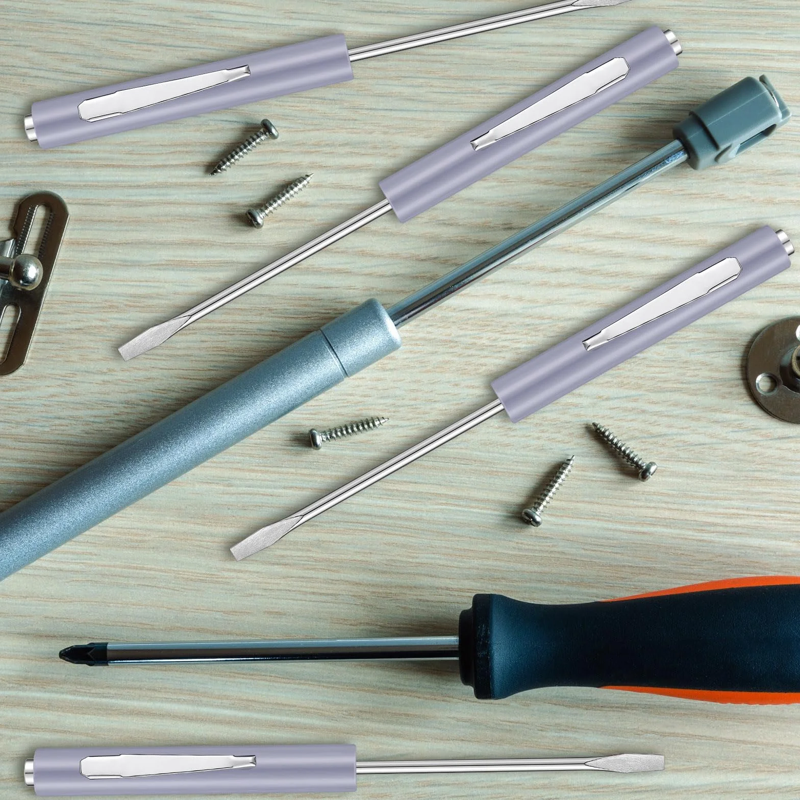 Shimeyao Zestaw 20 wkrętaków kieszonkowych luzem, mini szczypce kieszonkowe, wkrętak magnetyczny z gniazdem z magnesem dla mechaników elektryków, techników (szary)