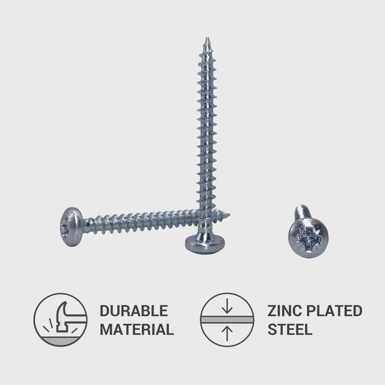 (opakowanie 600 szt.) DIN 7981 stal ocynkowana 4,0 x 40 mm, śruby do płyt wiórowych z łbem patelni, uniwersalna śruba z napędem Pozi (600, 4,0 x 40 mm)