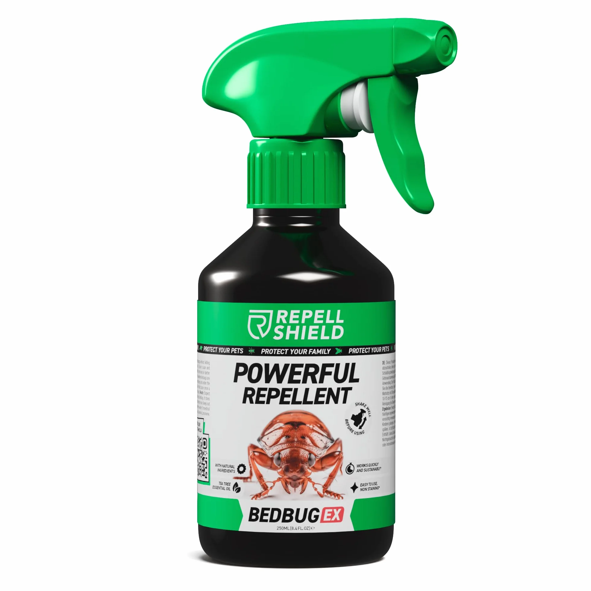 RepellShield Bed Bug Spray jako skuteczny środek przeciwko pluskwom - 250ml - Natural Anti Bed Bug Spray jako delikatne rozwiązanie do zwalczania pluskiew, spray na pluskwy,
