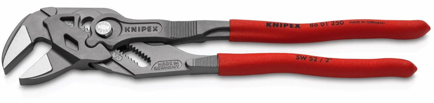 KNIPEX Szczypce-klucz szczypce i klucz w jednym narzędziu fosforanowana, szara pokryte antypoślizgowym tworzywem sztucznym 250 mm, 86 01 250