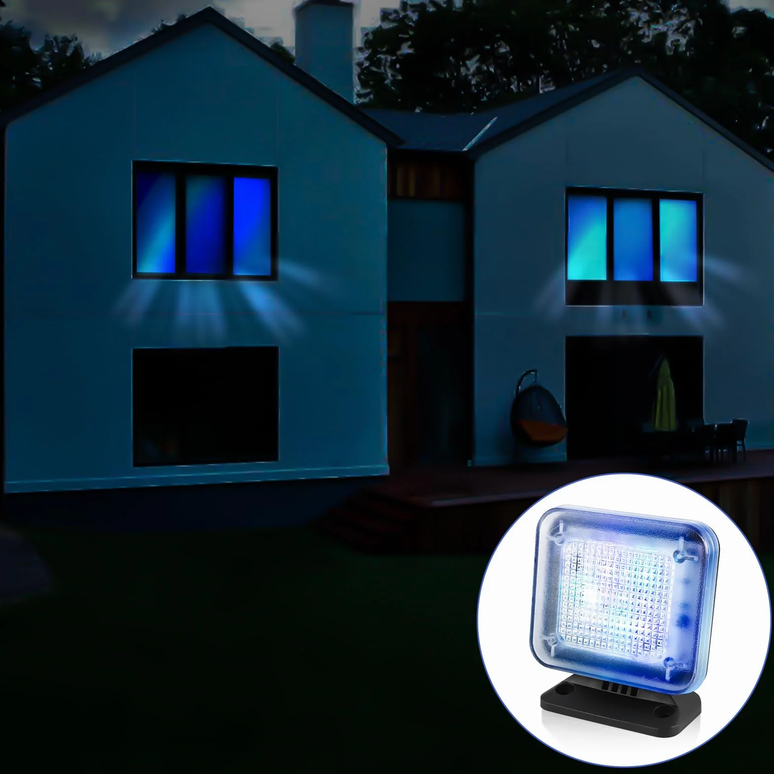 GOMETY Symulator TV LED z 12 diodami LED, 3 programami, timerem, ochrona przed włamaniem
