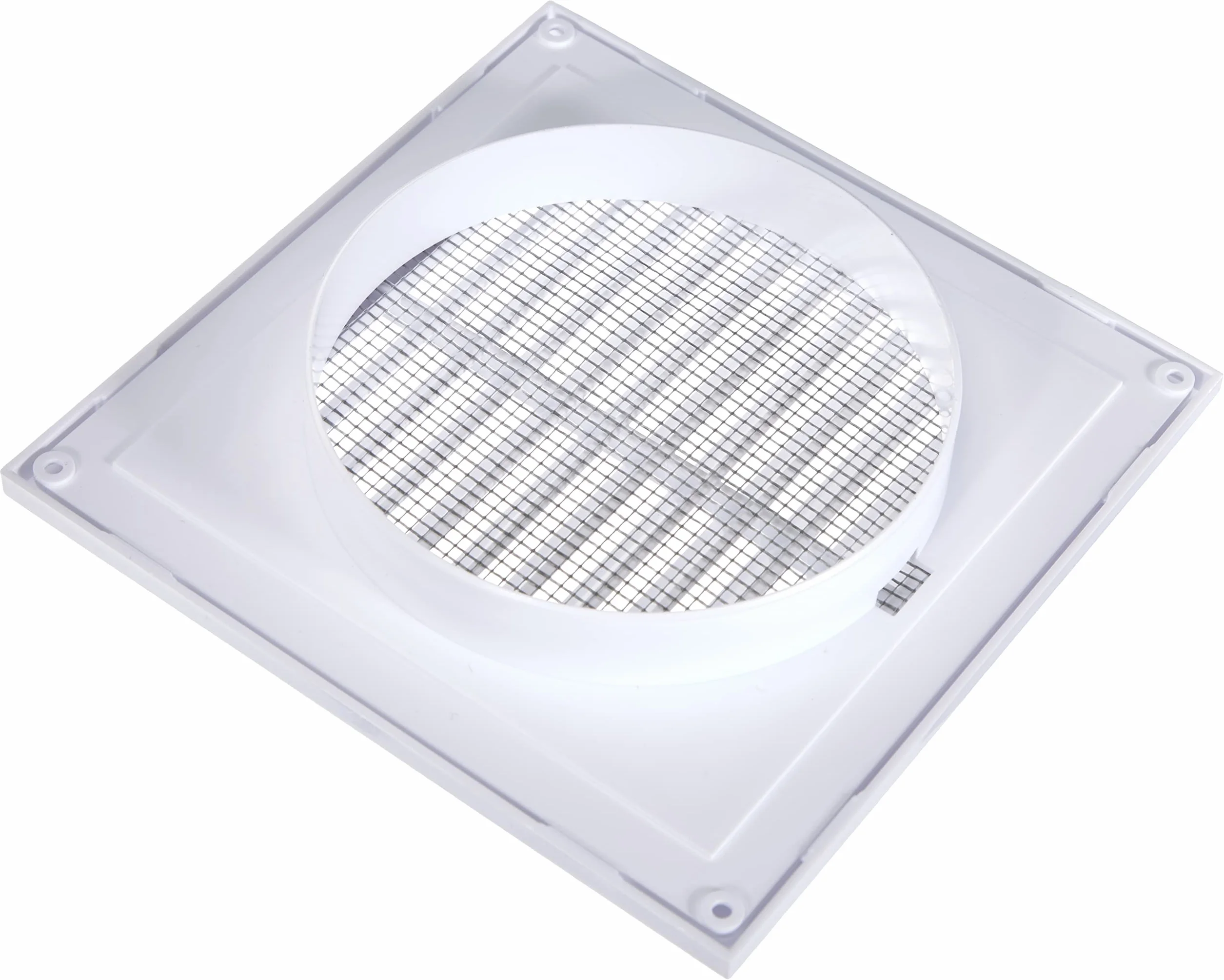 Kratka wentylacyjna z ochroną przed owadami, Ø 125 mm, kratka chroniąca przed owadami, prostokątna, biała, ABS MKK®