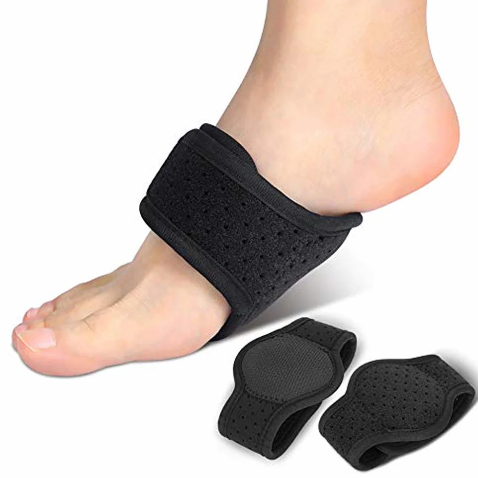 Foot Arch Pomoc rękawem, antypoślizgowa Arch utrzymania opatrunku Brace z regulowany, wyścielany Arch Wsparcie dla płaskostopia, High Arch, Heel Spurs i Foot Pain Relief, jeden rozmiar pasuje do większości, 1pair