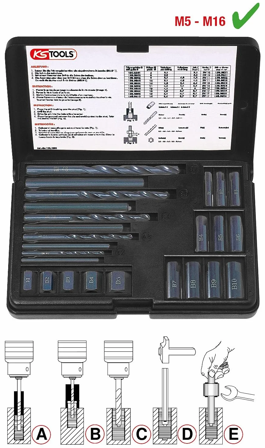 KS Tools Zestaw wykrętaków do śrub 25-szt 150.1305