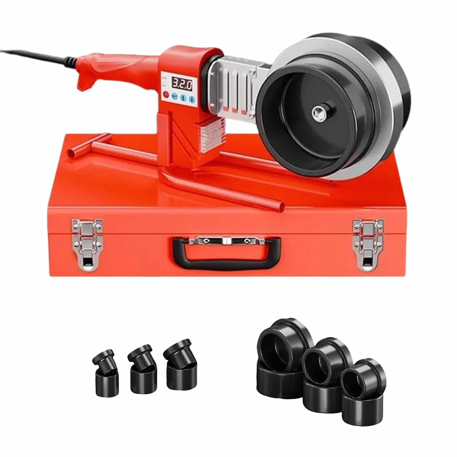 220 V Przenośna spawarka PPR do użytku domowego Zgrzewarka do rur wodnych Cyfrowa kontrola temperatury Utrwalacz do rur PVC/PE Narzędzie do zgrzewania termicznego z 9 głowicami formy