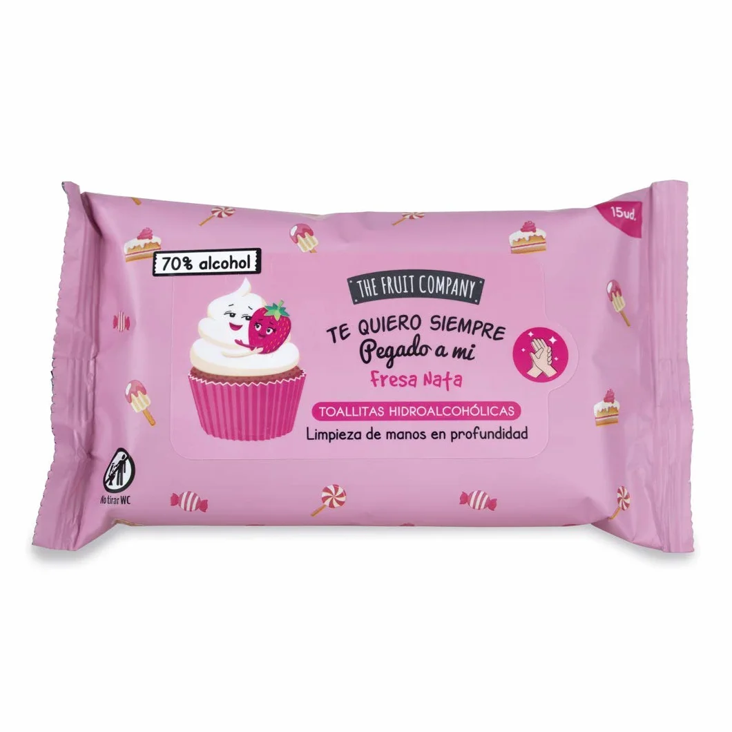 Toallitas Hidroalcohólicas 70% 15 Uds - Fresas con Nata