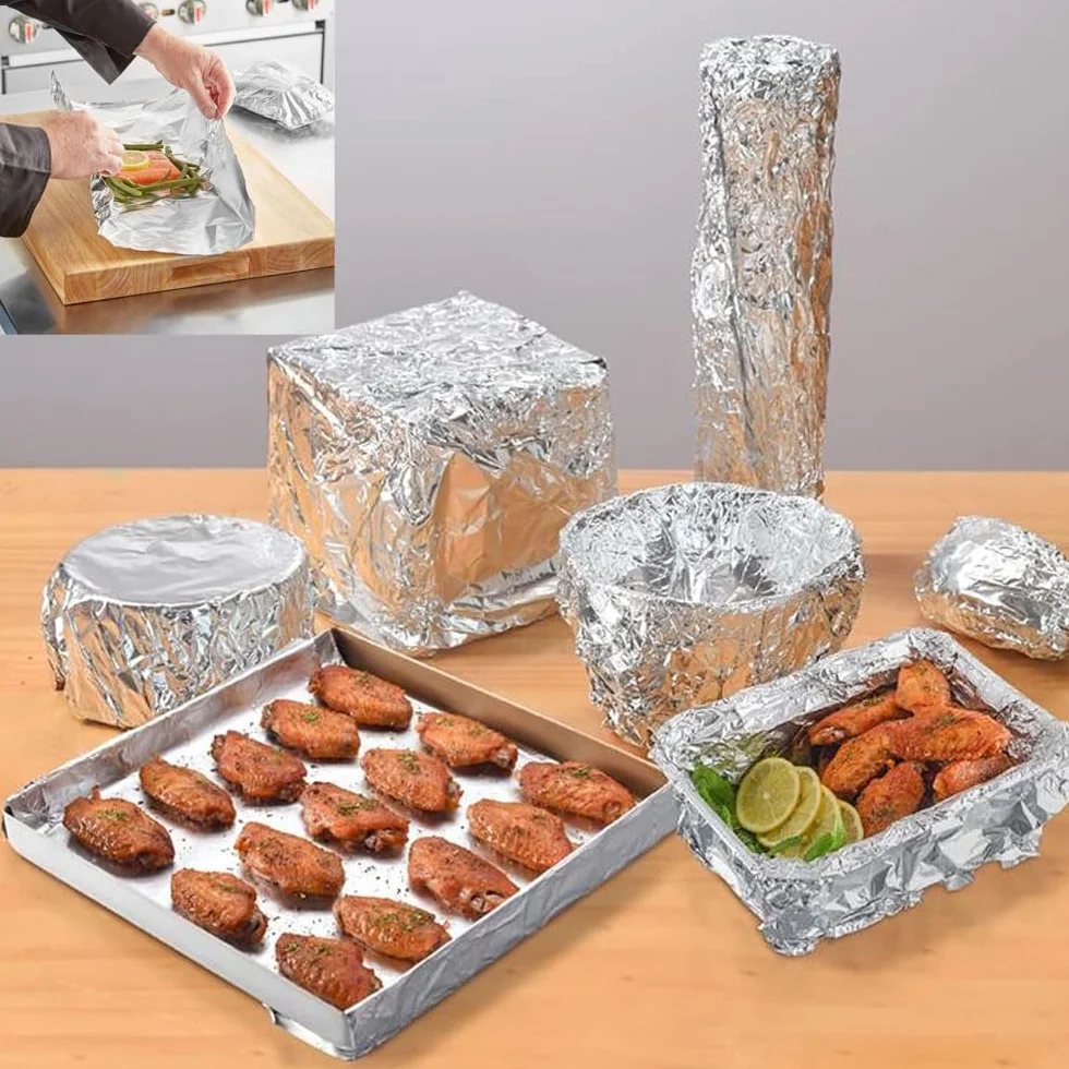 Folia aluminiowa do grilla, very wide catering roll, 60 m x 30 cm, for packaging, baking, cooking, barbecuing at home