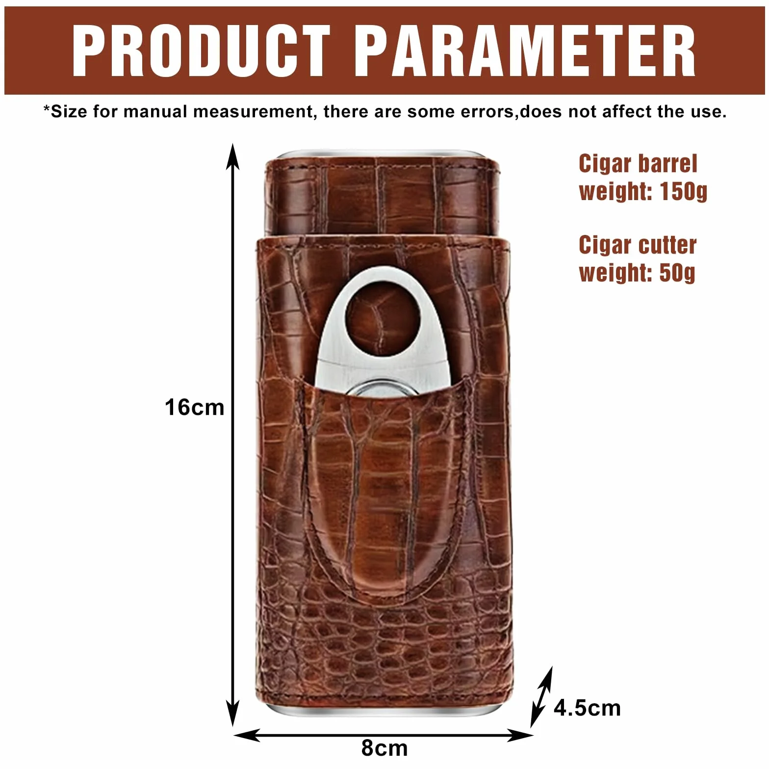 Przenośny humidor etui na cygara na 3 cygara