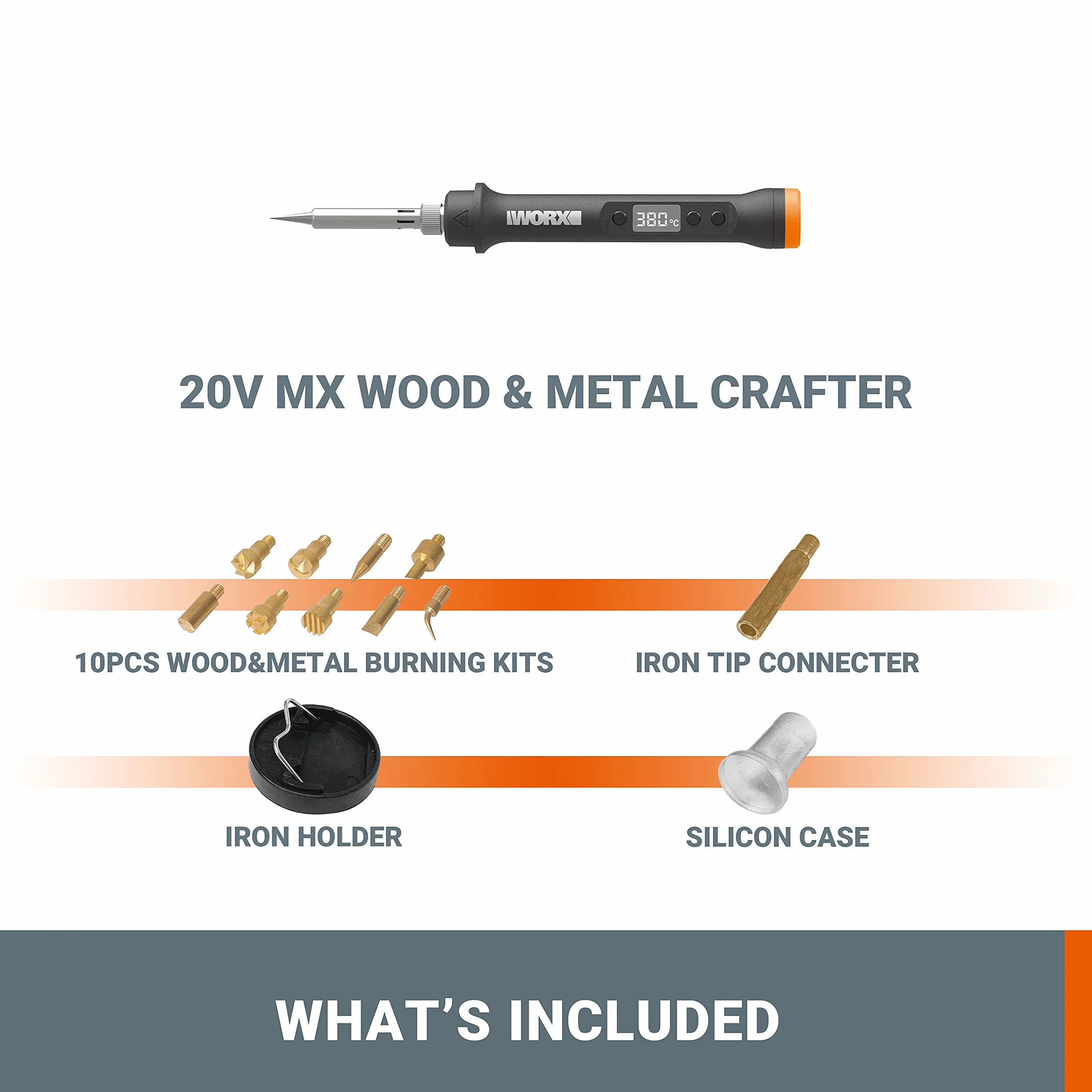 WORX Spawarka/pirograwer MakerX 20V s/bat 20V Worx | PowerShare | WX744.9 - Brak HUB, baterii i ładowarki, Czarny