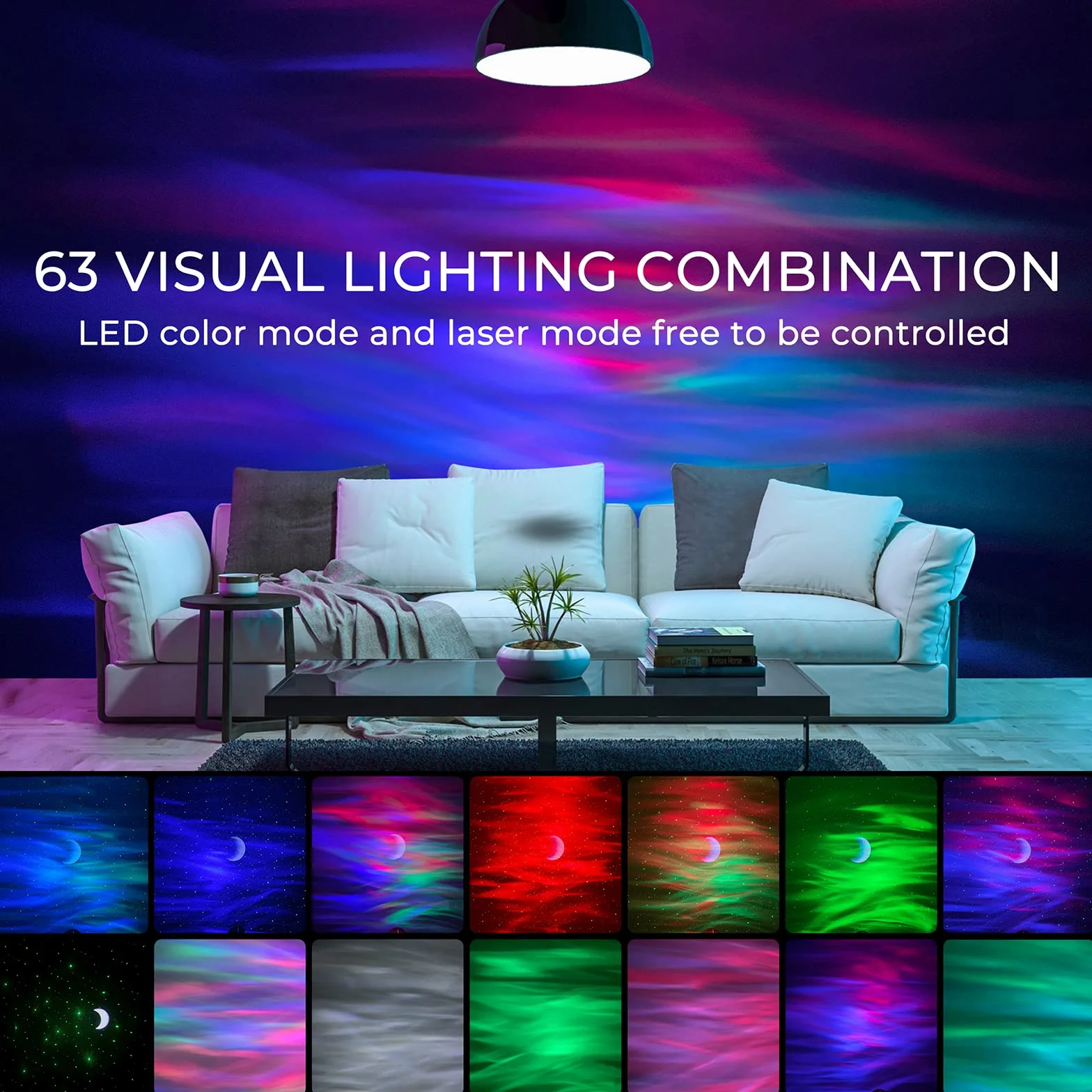 MERTTURM Projektor Star Sky, Lampka Nocna Projektora Galaxy dla Dzieci z Głośnikiem Bluetooth, Lampa Projektora LED Star do Dekoracji Sypialni, Prezent, Prawdziwy Księżyc
