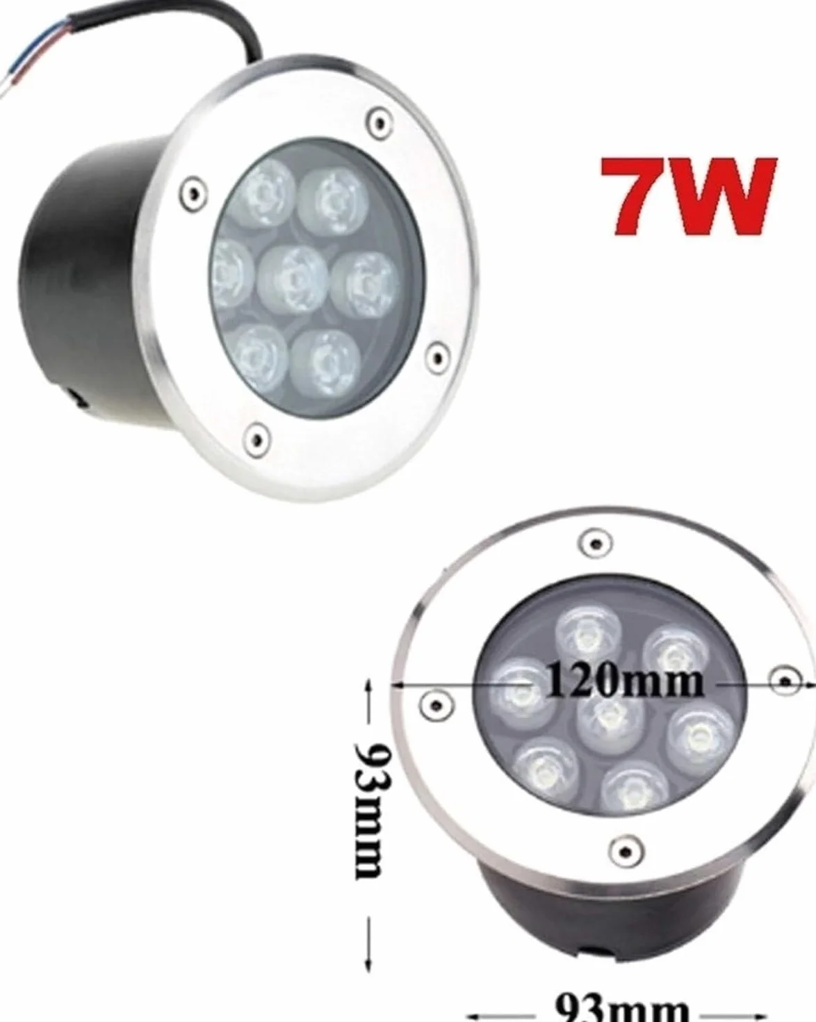 4szt. Oświetlenie Krajobrazowe LED Naziemne – Zewnętrzne Do Wkopywania, Wodoodporne, Nisko Osadzone Reflektory IP67, Podziemne LED 7W, Wpuszczane, Ogrodowe Z Lampą Wpuszczaną(White,7W(12V))