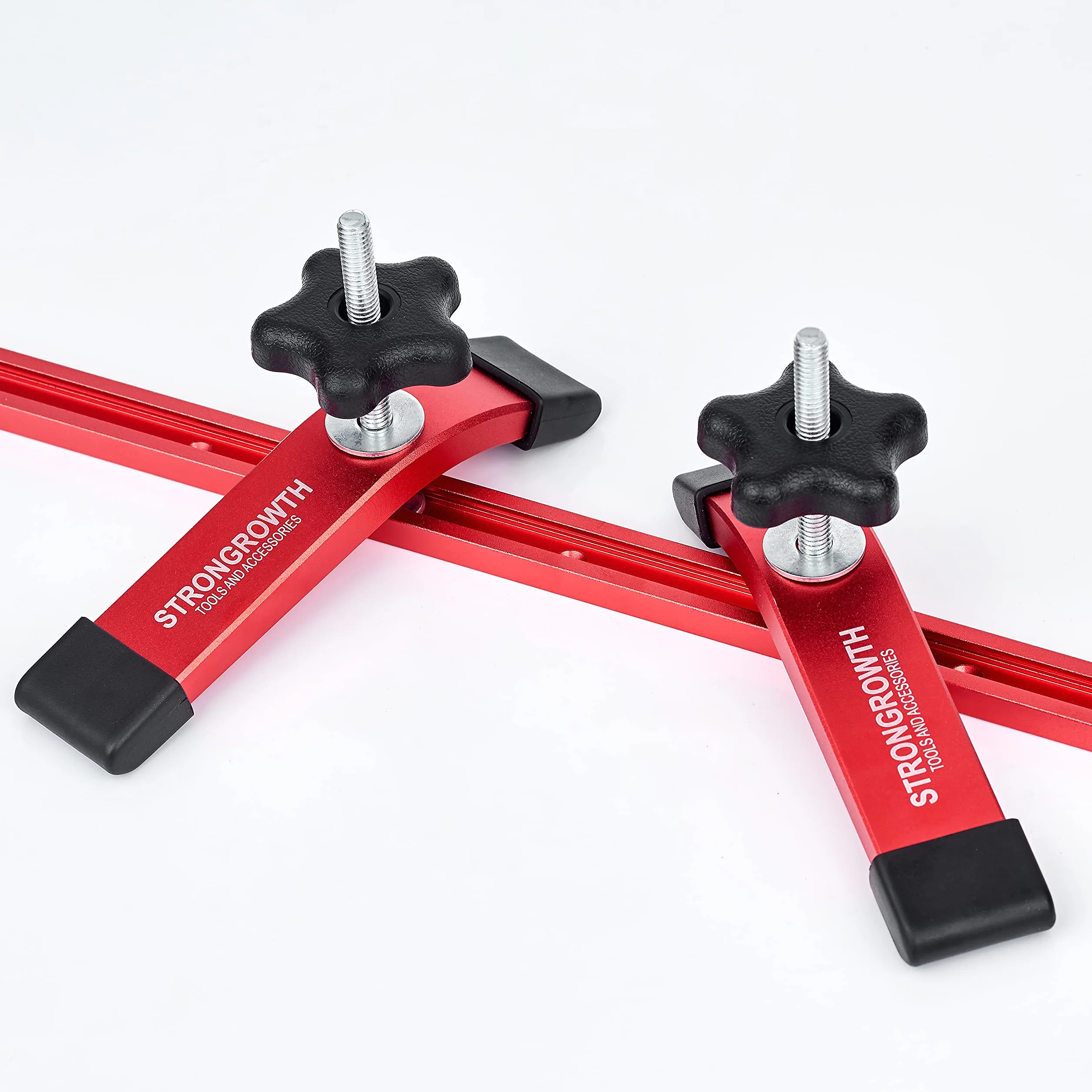 61 cm x 2 szt. prowadnica T z 2 szt. zaciskami przytrzymującymi - uniwersalne zaciski T-Track z podwójnym cięciem, 6-3/20.3 cm dł. x 1-1/10.2 cm - zacisk szczelinowy do obróbki drewna i T