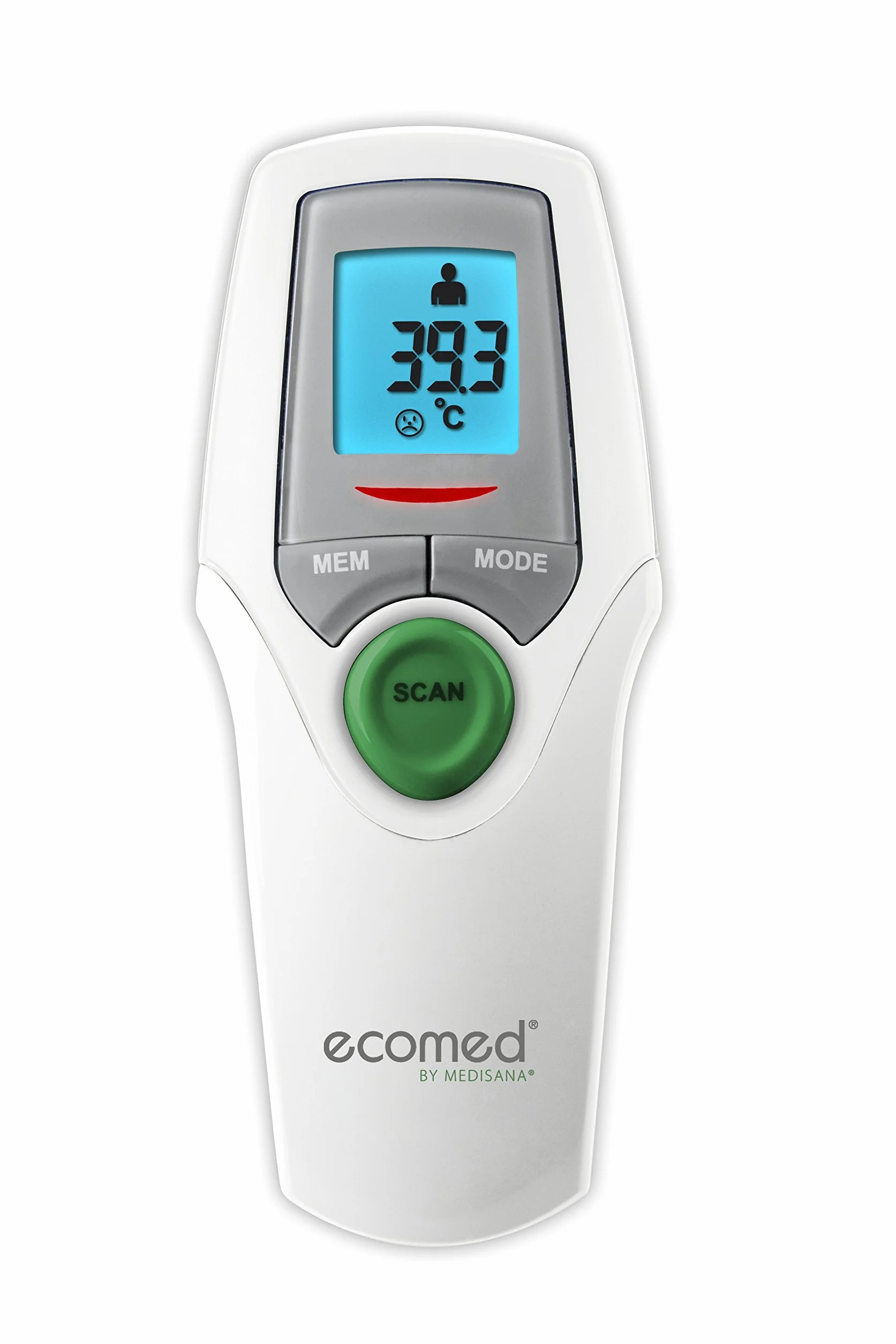 ecomed TM-65E cyfrowy termometr kliniczny na podczerwień dla niemowląt, dzieci i dorosłych, termometr na czoło, temperatura otoczenia i temperatura płynu
