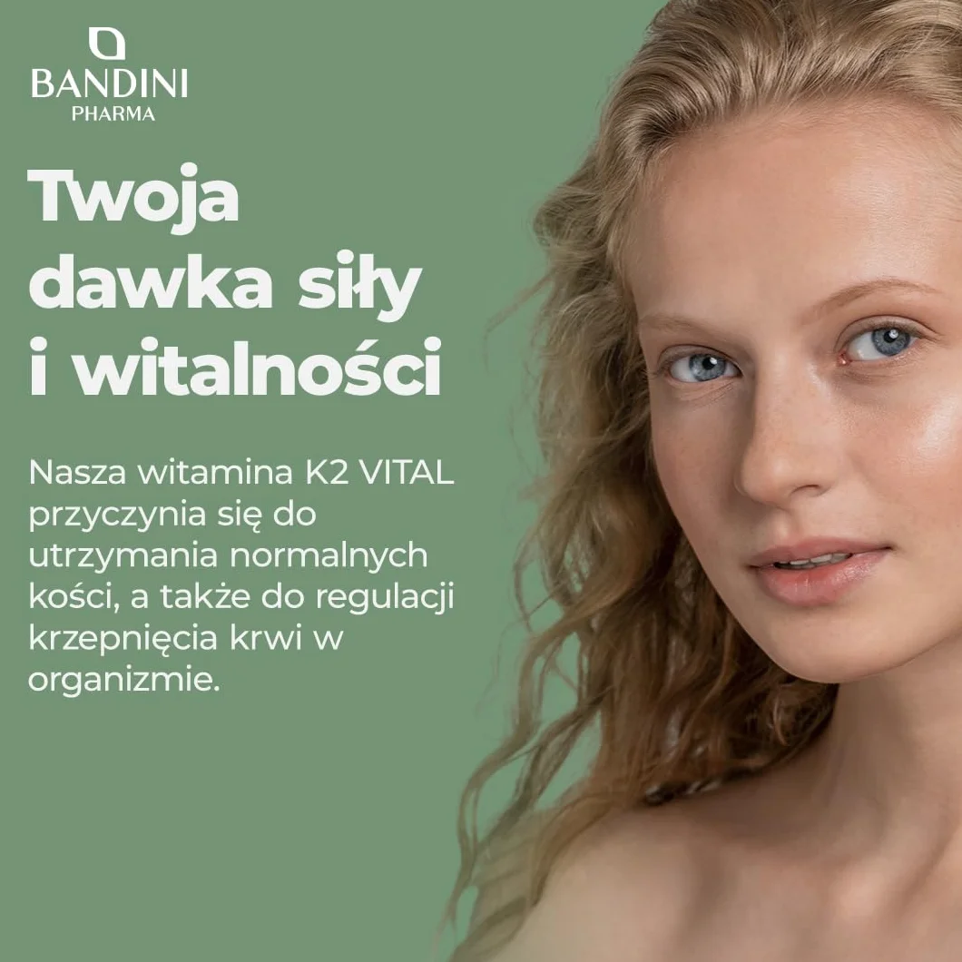 Bandini Witamina K2 MK7 200 µg, 400 tabletek, Wysoka dawka menachinonu, Pomaga w utrzymaniu prawidłowego stanu kości, Wegańska