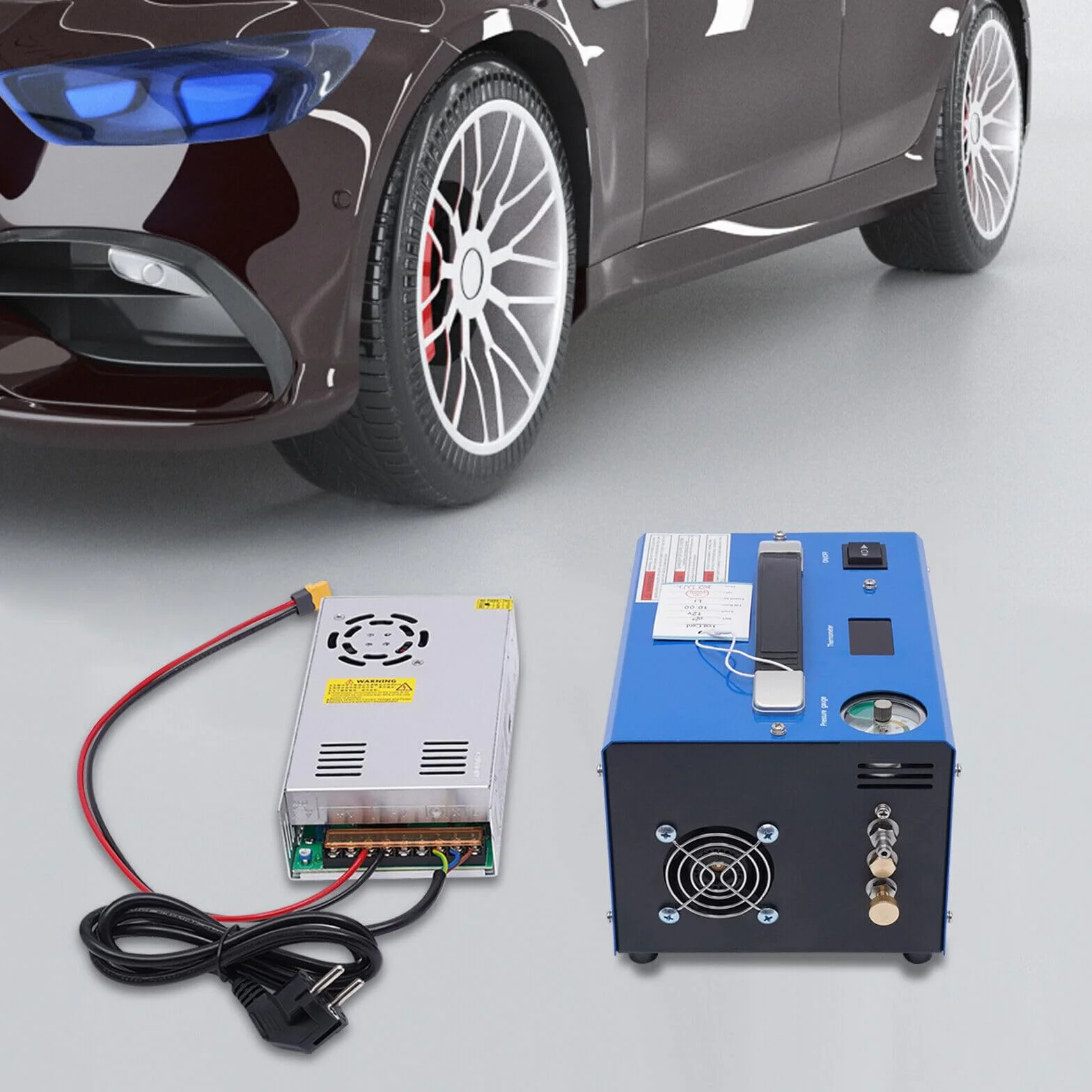 PCP kompresor 4500 psi, wysokiego ciśnienia, 12 V, 300 bar, kompresor samochodowy z transformatorem 250 W, sprężarka powietrza do butelki