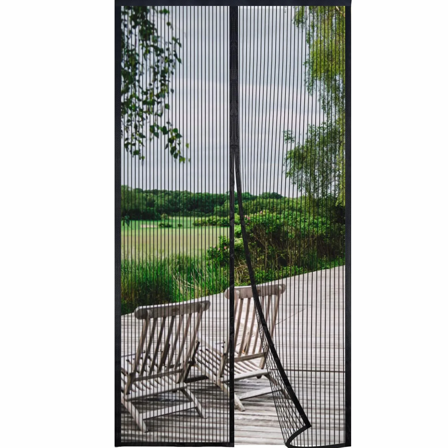 Risareyi Magnetyczna Moskitiera do Drzwi 170x220cm, Czarny Drobna Siatka | Siatka Przeciw Owadom, Łatwy Sposób na Pozbycie się Owadów, Dopasowana do Drzwi Balkon Taras Ogród, Automatyczne Zamykanie