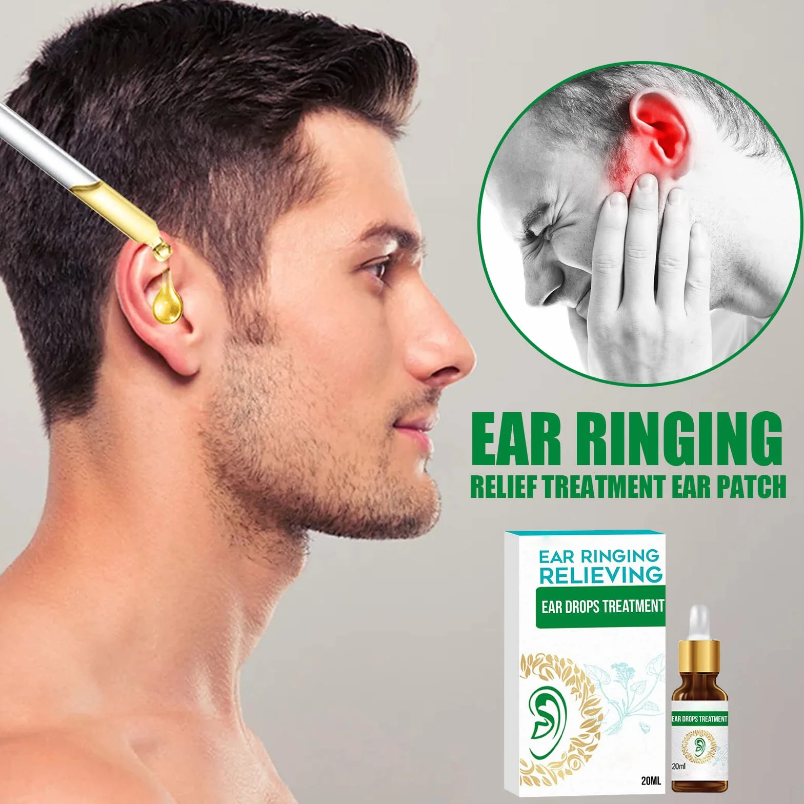 Tinnitus krople do uszu, 20 ml, olej do leczenia dzwonienia w uszach, krople do uszu, łagodzą bóle słuchu, łagodzą szumy uszne, krople do szumów usznych, leczenie szumów usznych