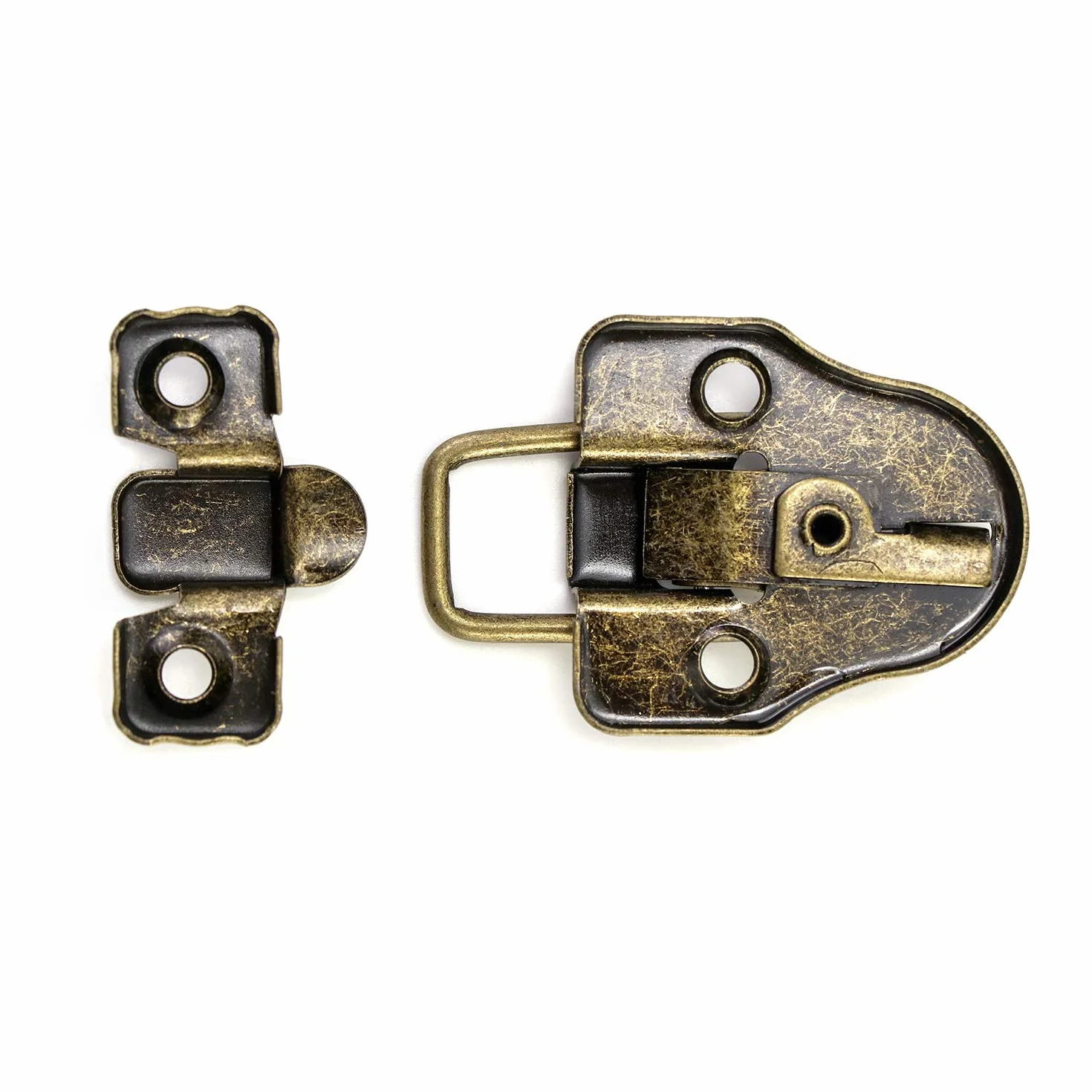 QWORK® antyczny zamek w stylu vintage, retro brązowy zamek zatrzaskowy do drewnianego pudełka z biżuterią, 5 sztuk