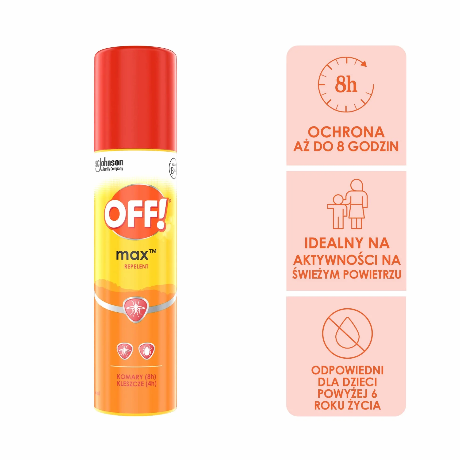 OFF! Max Spray na Komary i Kleszcze Ochrona 8h 50 ml