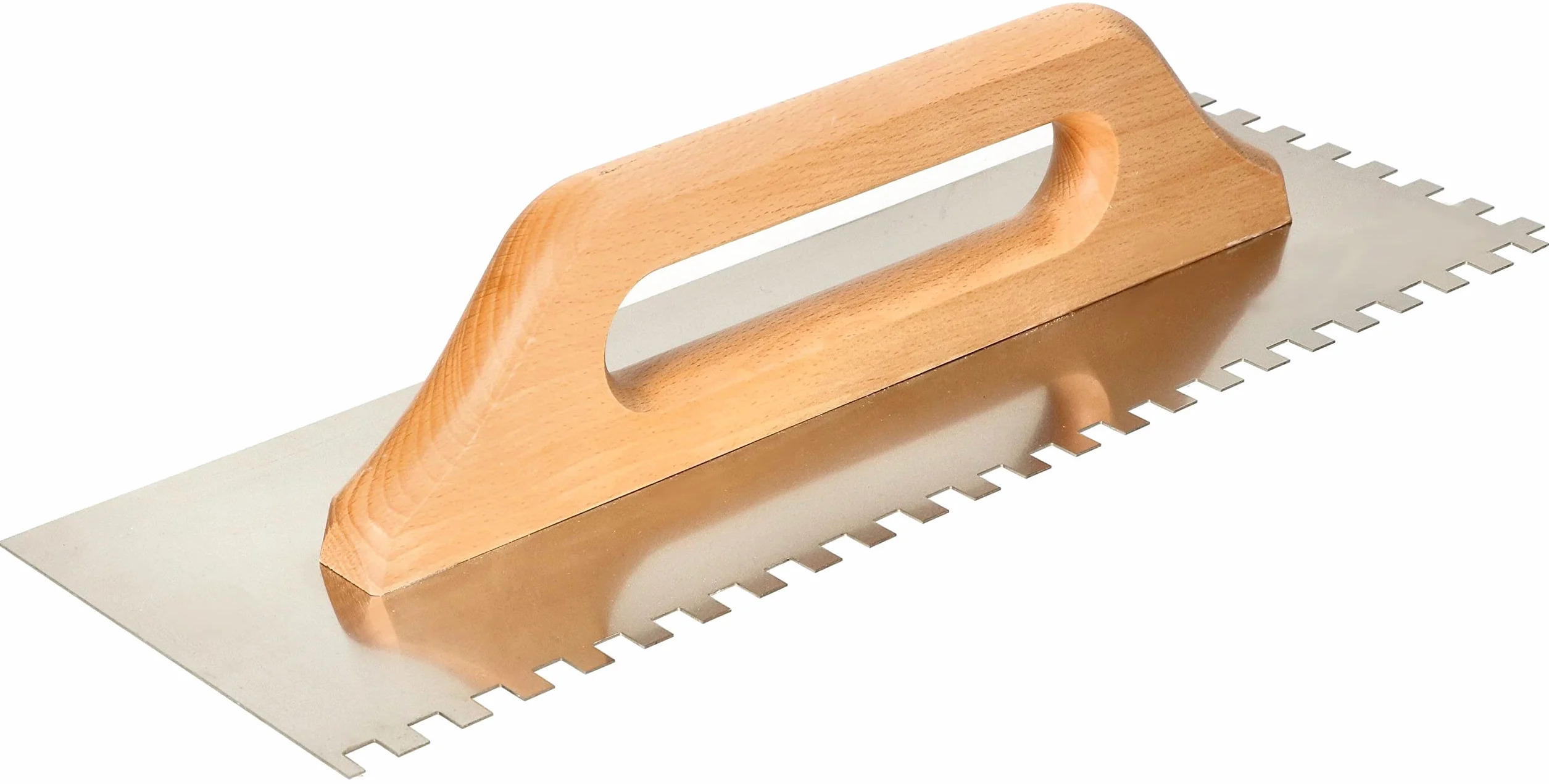 KOTARBAU® Kielnia do wygładzania zębów ze stali nierdzewnej 380 mm ząbki 8 x 8 mm z drewnianym uchwytem