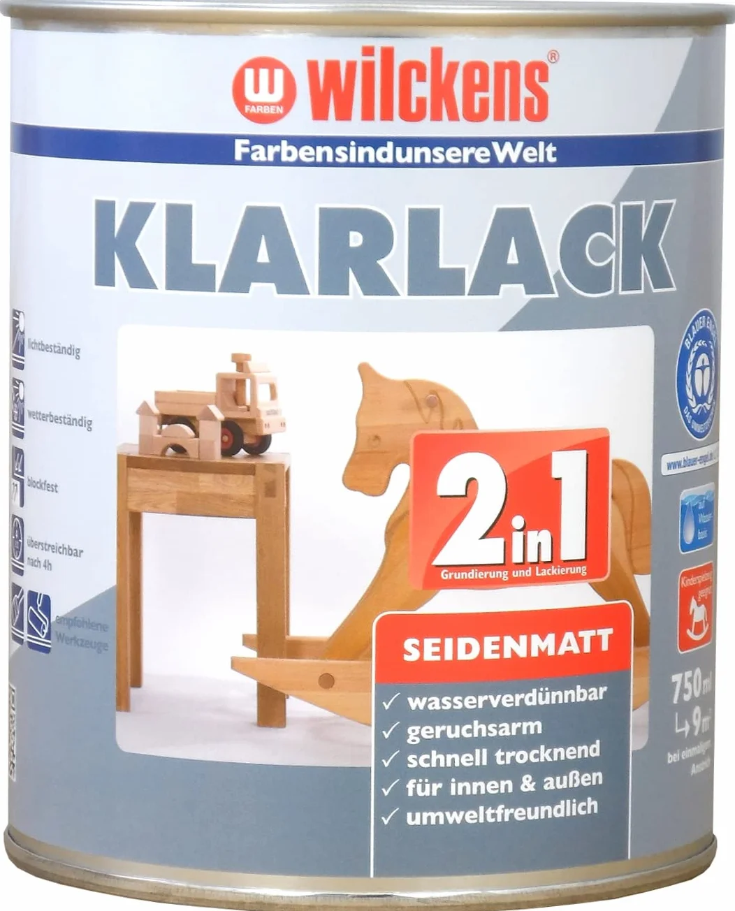 Wilckens 12400000050, lakier bezbarwny 2 w 1, satynowy matowy, 750 ml