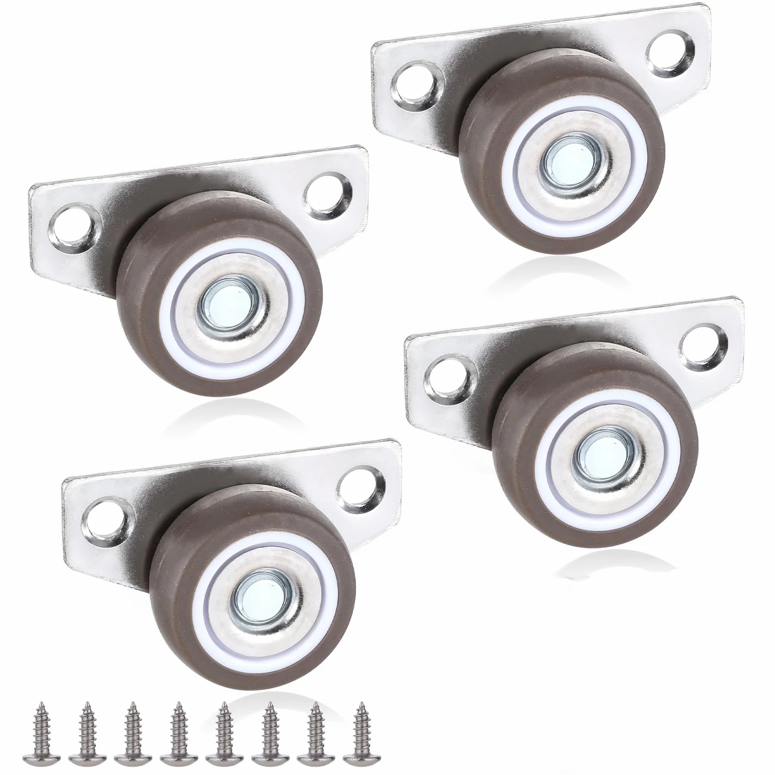 4 rolki boczne, kółka meblowe 32 mm, małe kółka do montażu bocznego, ciemnoszare, małe kółka do skrzynek na pościel, szuflad podłogowych, małych urządzeń, mebli, projektów DIY