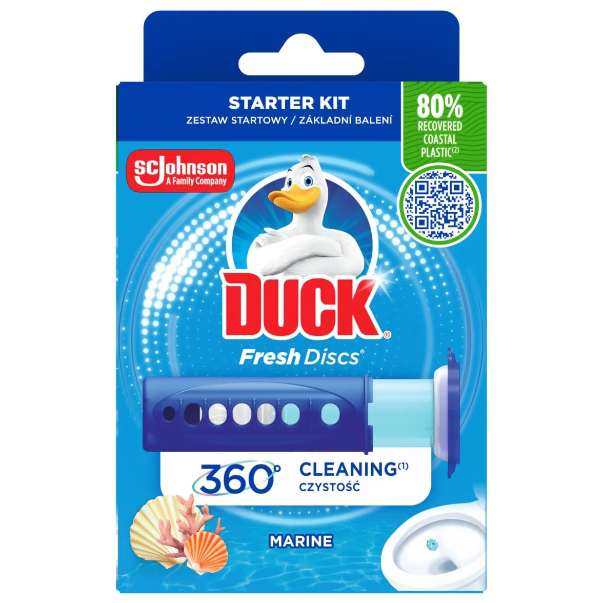 Duck® Fresh Discs® Marine - żelowy krążek do toalety o zapachu morskim - krążek czyszczący do WC 36ml