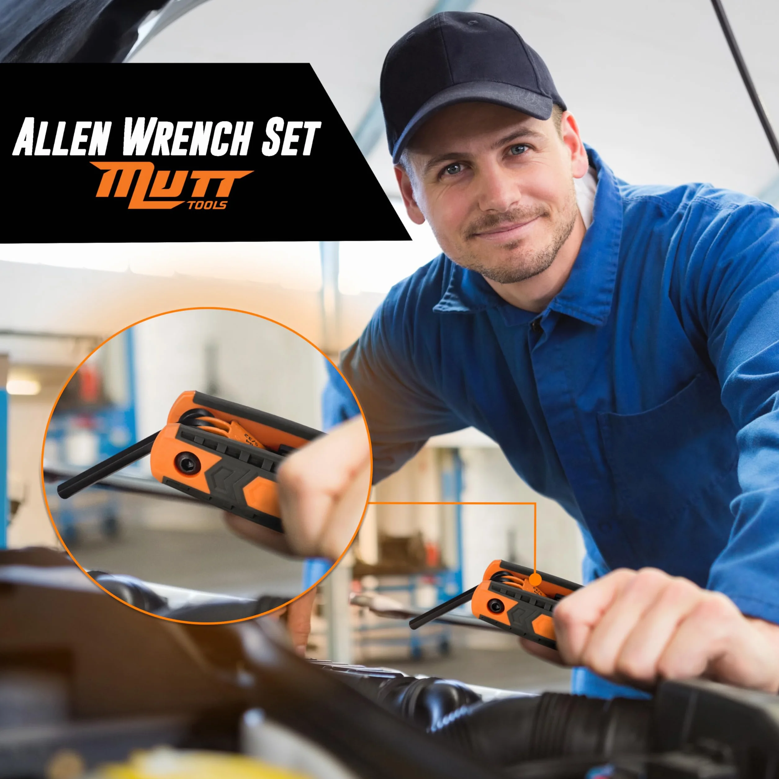 AMERICAN MUTT TOOLS 25 szt. składanych kluczy imbusowych i zestaw kluczy gwiaździstych, zawiera zestaw kluczy imbusowych Star, SAE i metryczny zestaw kluczy imbusowych, składany zestaw kluczy torx,