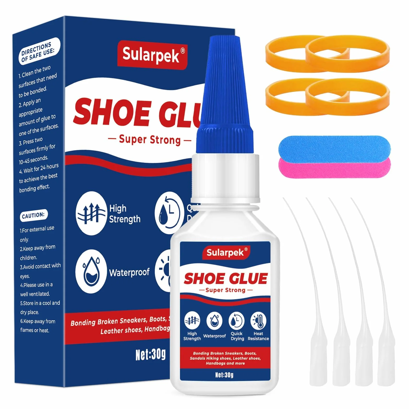 Sularpek Klej do butów, 30 g, wodoodporne, przezroczyste, kleje do butów, szybkoschnące, do podeszwy, butów, trampek, butów sportowych, obcasów, sandałów