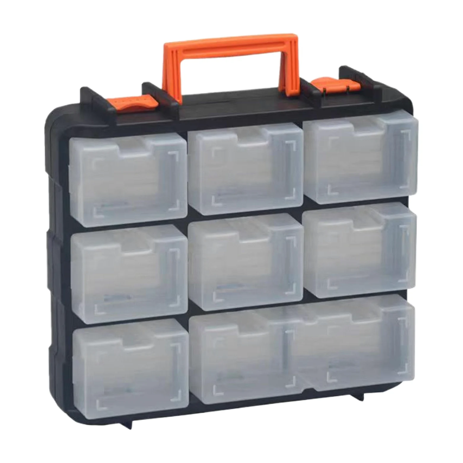 Organizer do Części Z Rękojeścią Dwustronna Skrzynka | Pudełko na Akcesoria z Wyjmowanymi Przegródkami Na Śruby Gwoździe Śrubki Koraliki Zabawki Sprzęt Wędkarski Klocki Biuro