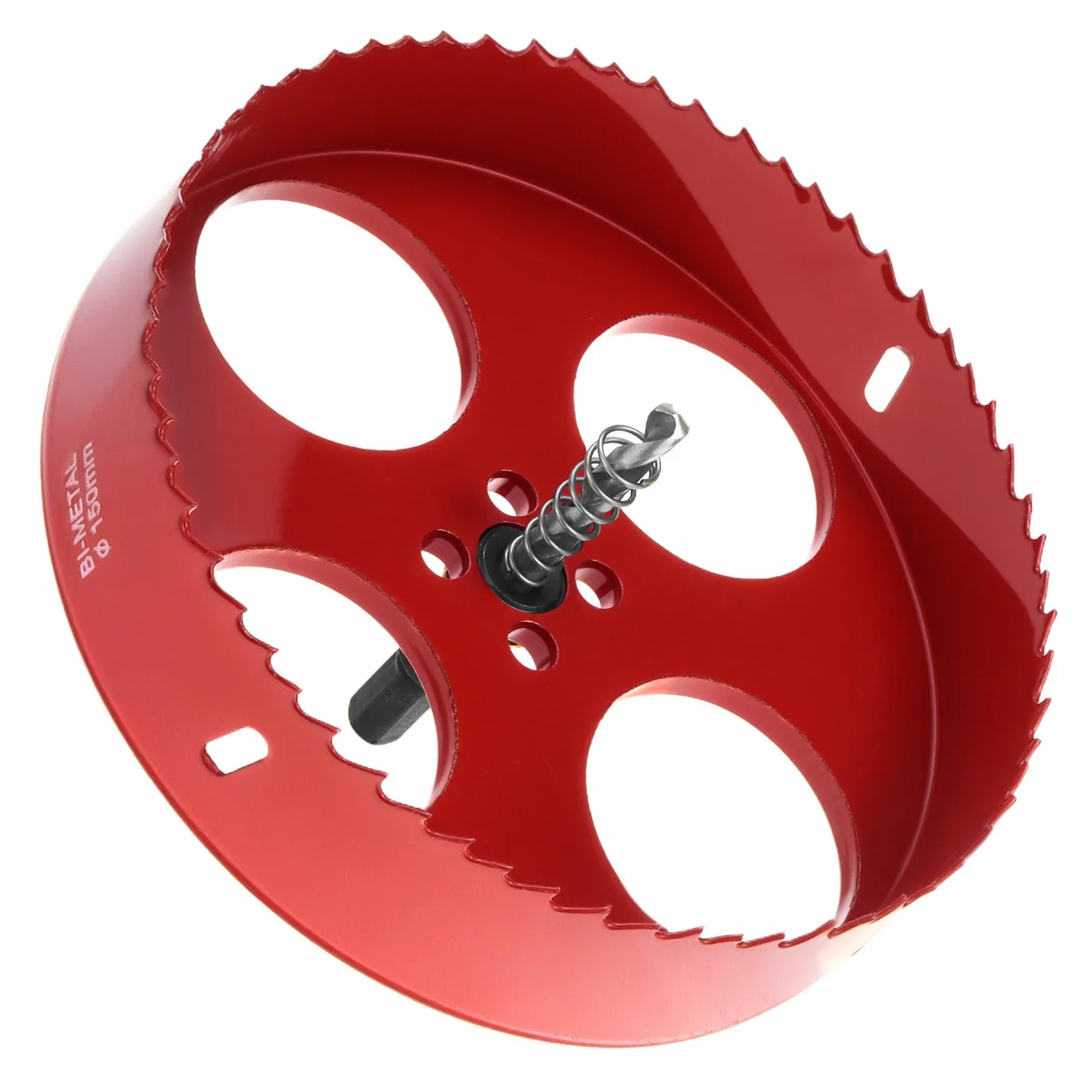 QWORK® Otwornica 150mm, otwornica bimetalowa HSS M42, z chwytem sześciokątnym i wiertłem do aluminium, żelaza i drewna