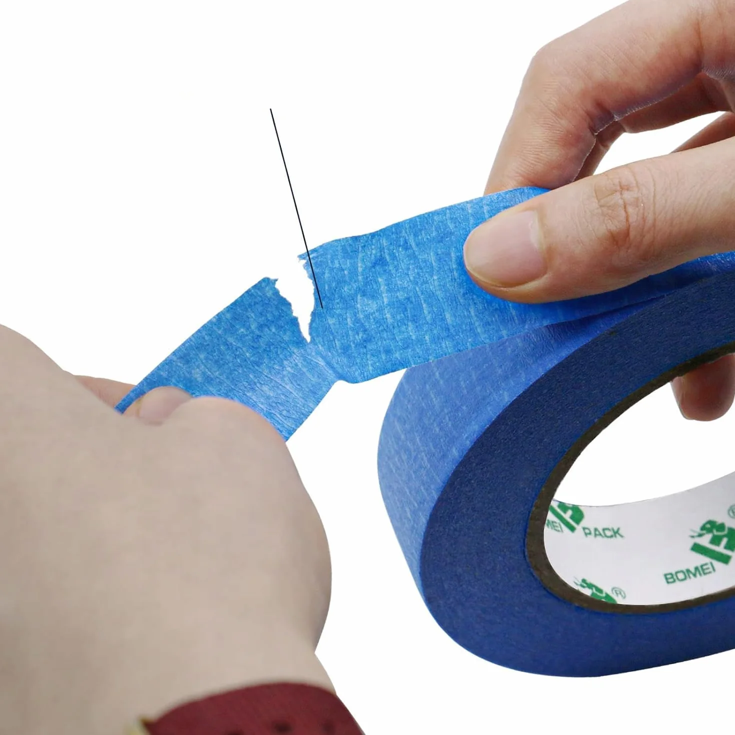 Taśma maskująca 10 mm x 50 m - niebieski papier crepe | klej akrylowy bez rozpuszczalnika | czyste linie | łatwe do usunięcia | do prac malarskich i renowacyjnych